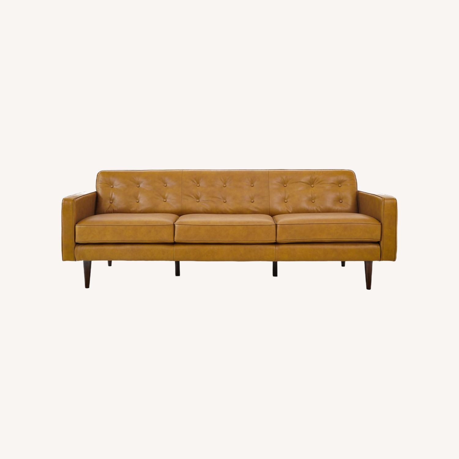 Broxton Tan Leather Sofa - image-0