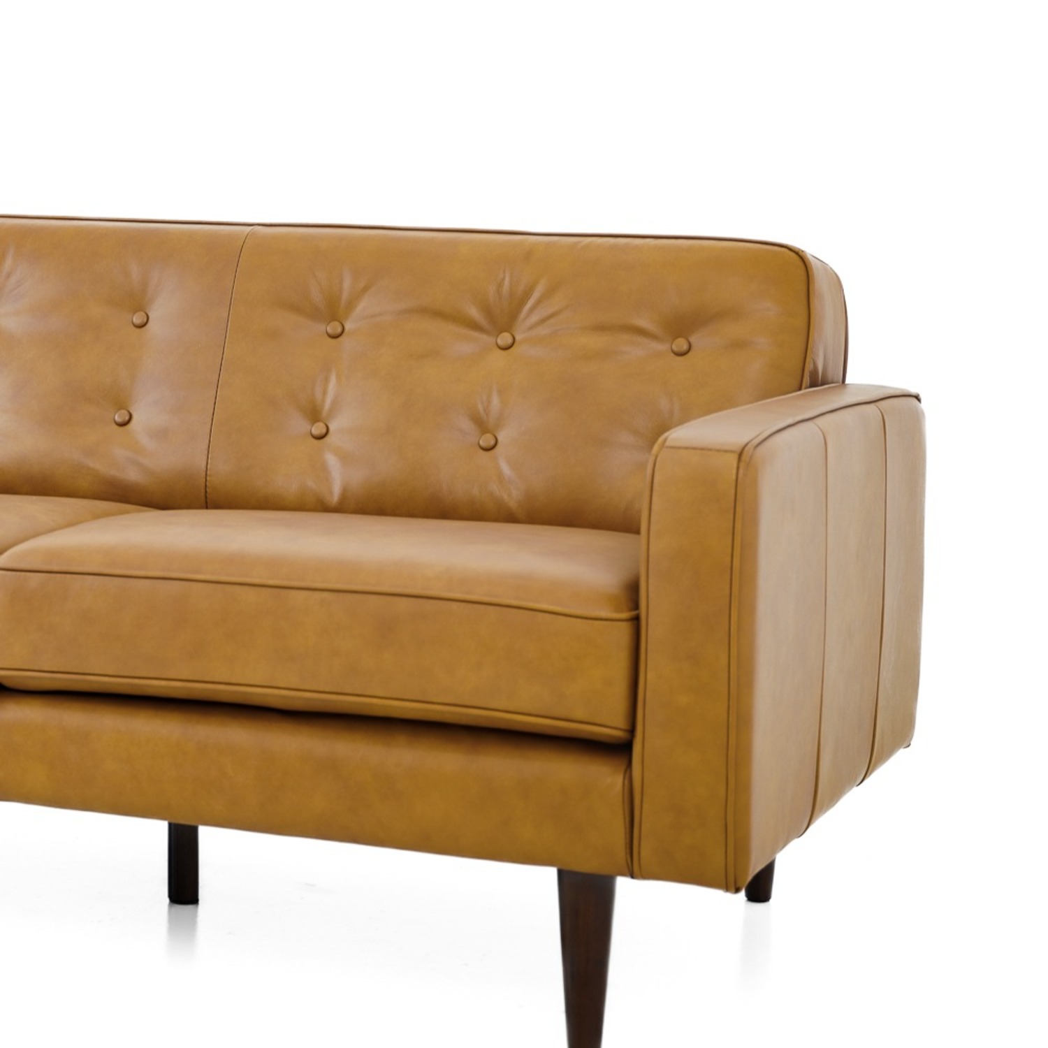 Broxton Tan Leather Sofa - image-1