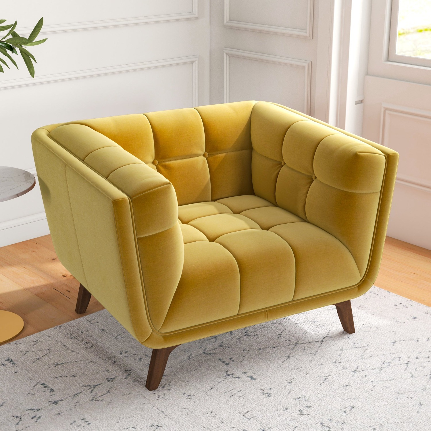 Midinmod Kano Gold Velvet Lounge Chair - image-6