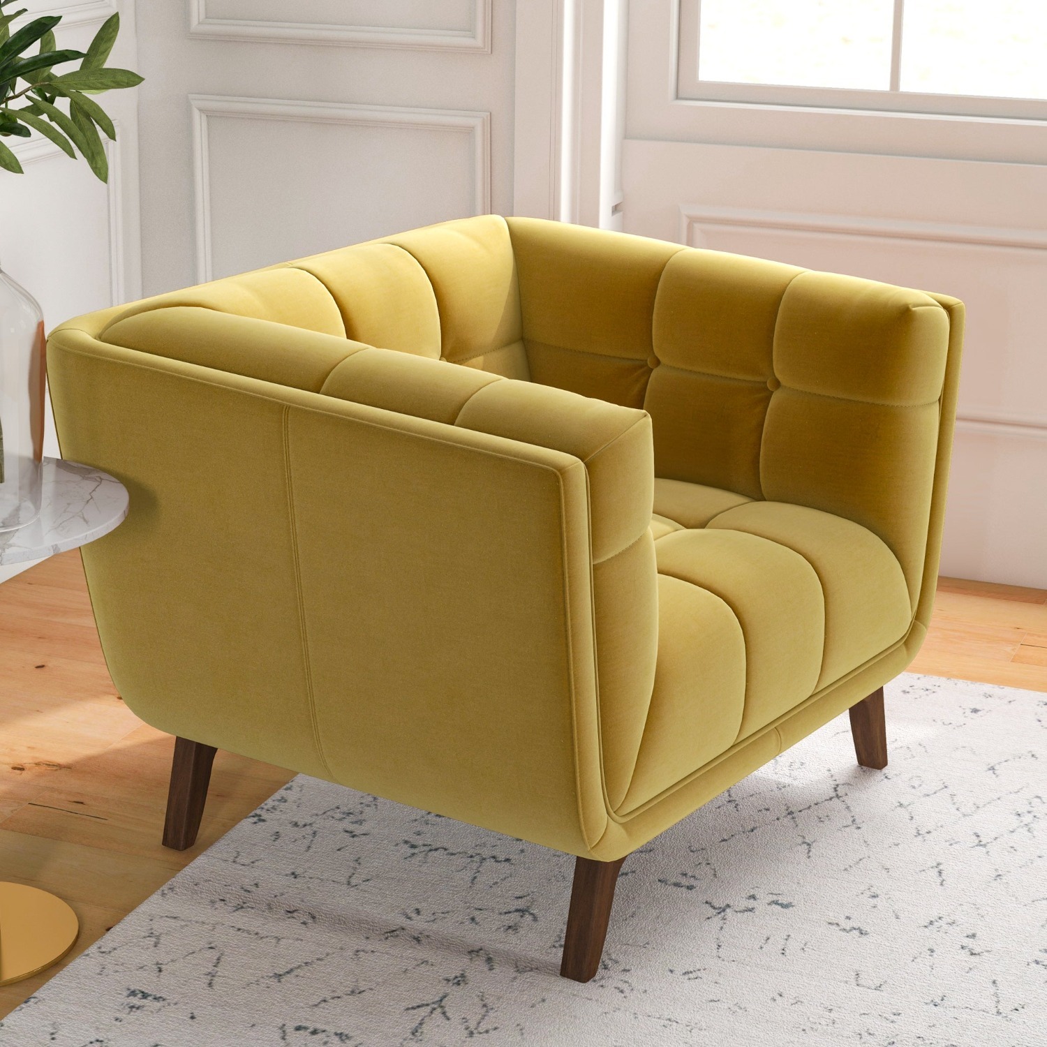 Midinmod Kano Gold Velvet Lounge Chair - image-4
