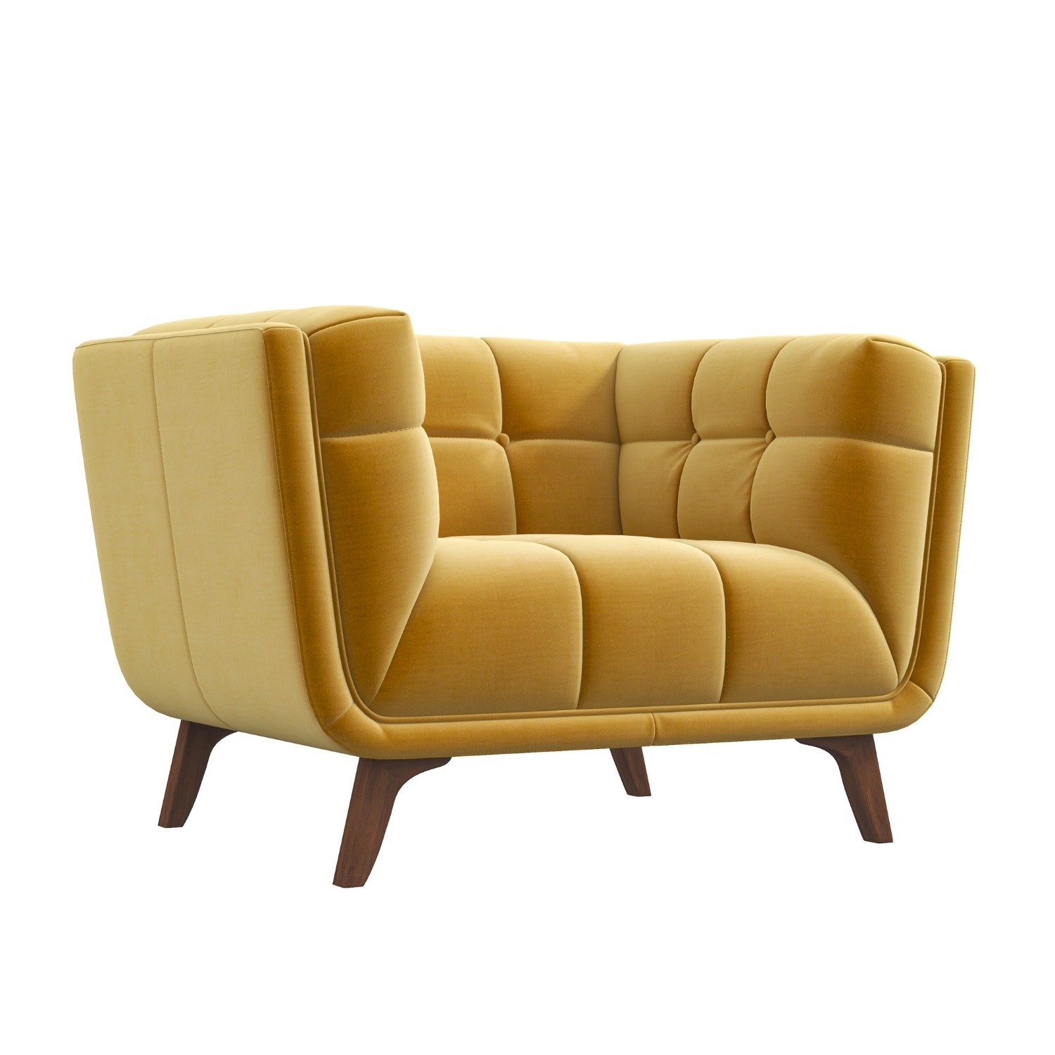 Midinmod Kano Gold Velvet Lounge Chair - image-1