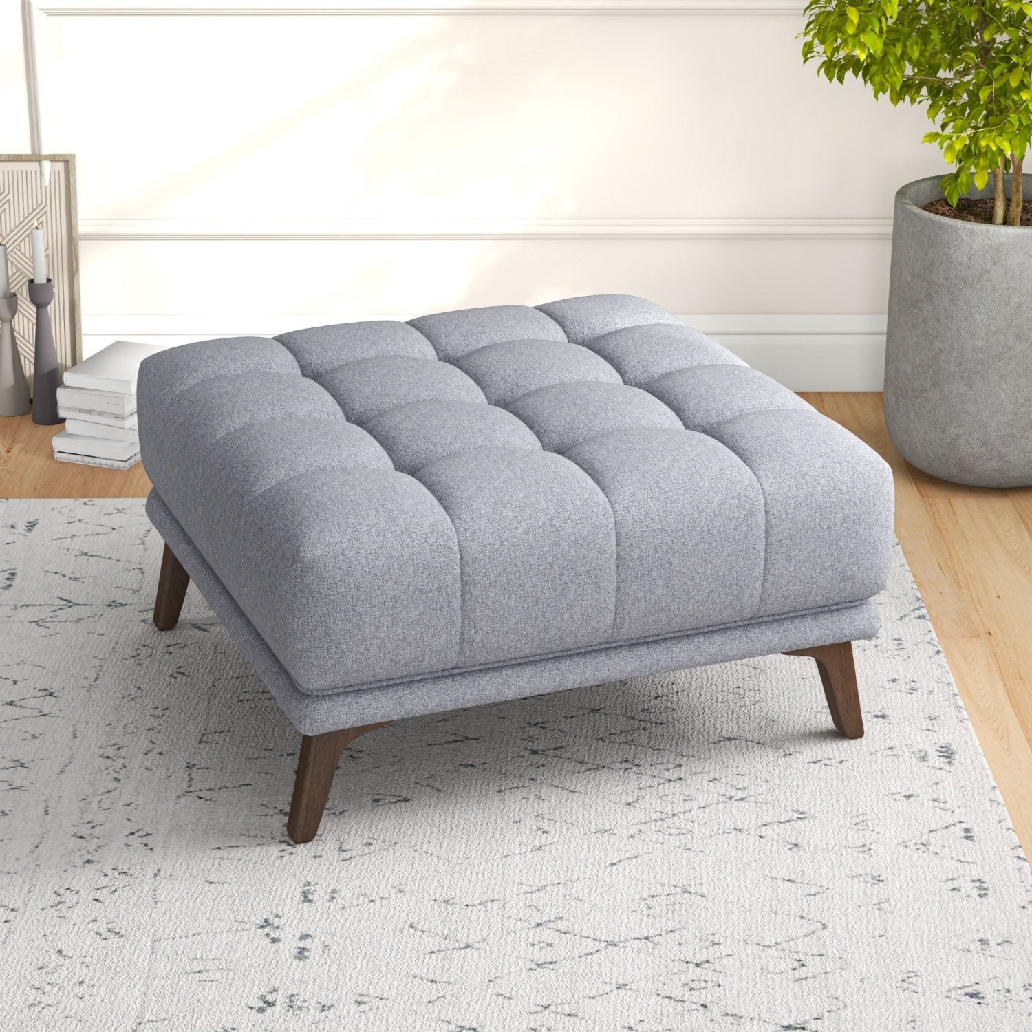 Kano Light Gray Ottoman - image-9