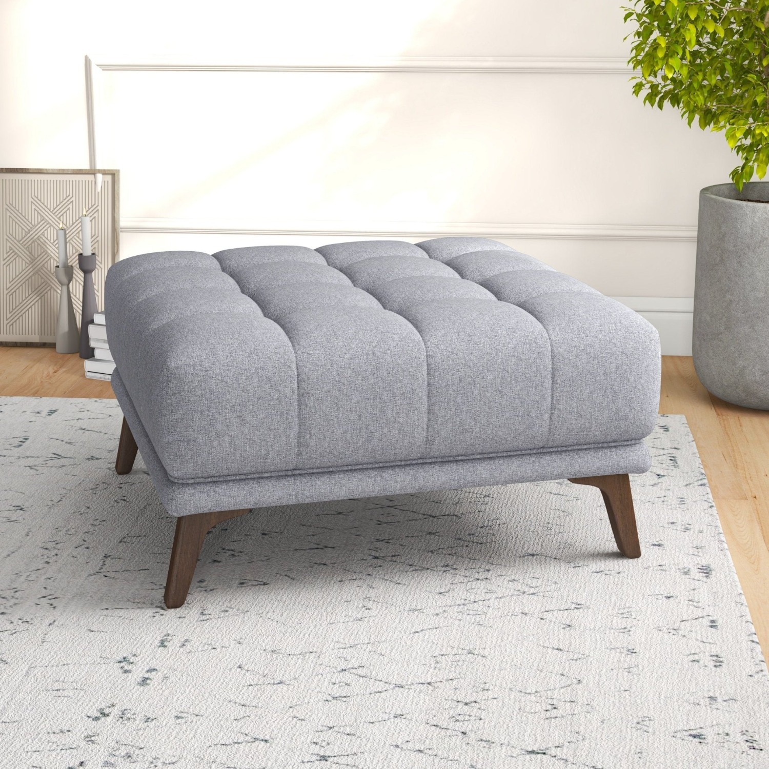 Kano Light Gray Ottoman - image-6