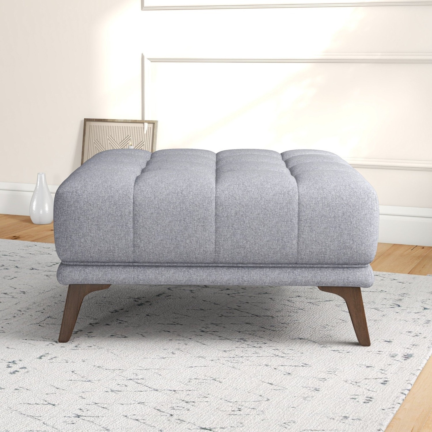 Kano Light Gray Ottoman - image-7