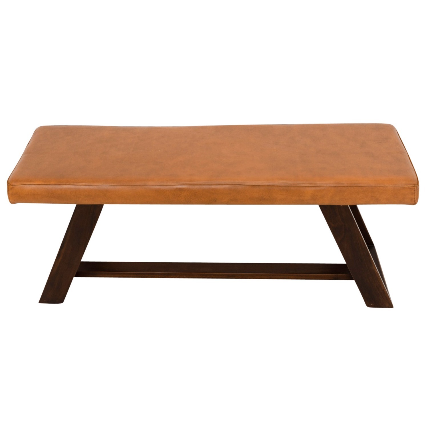 Pinrag Genuine Tan Leather Bench - image-1