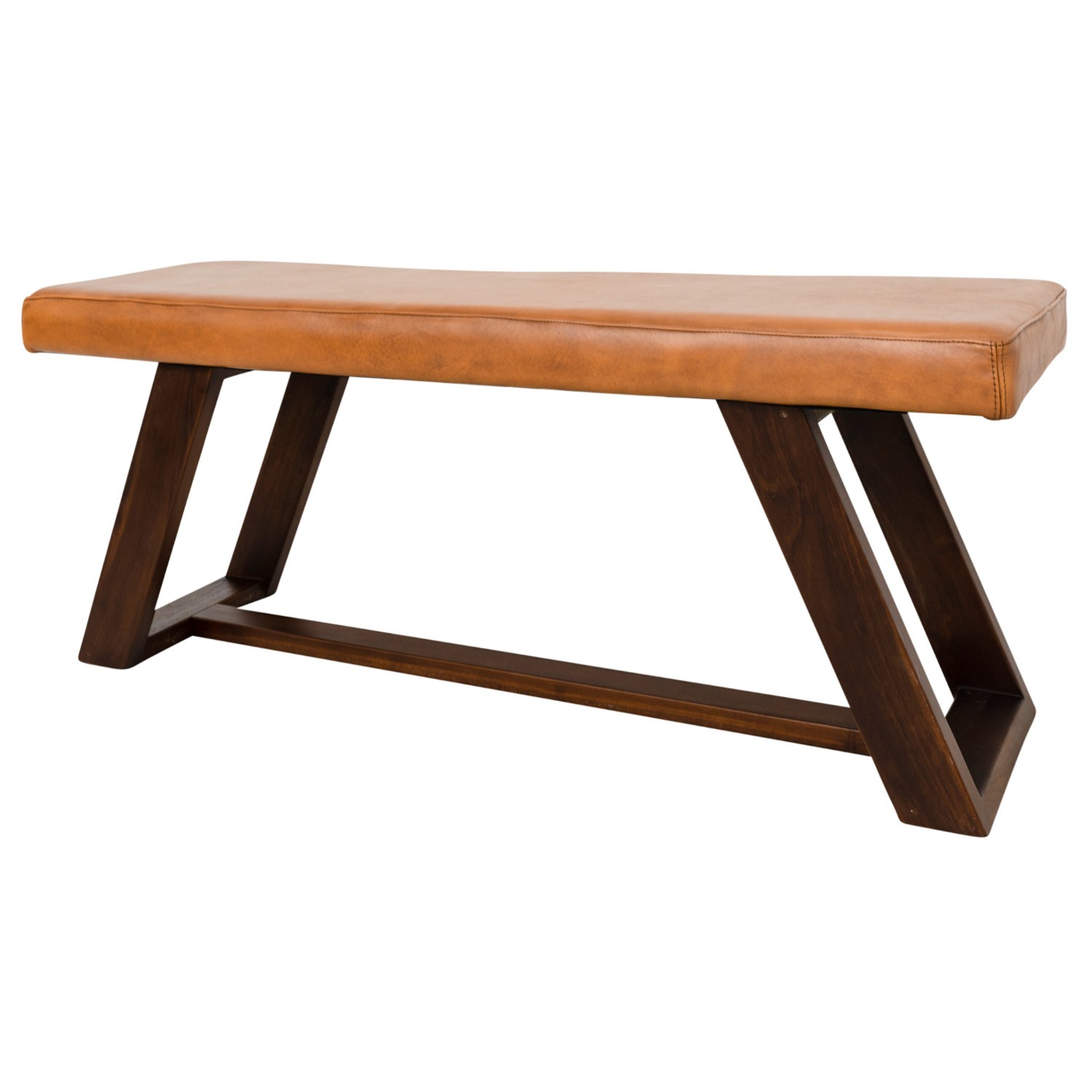 Pinrag Genuine Tan Leather Bench - image-5