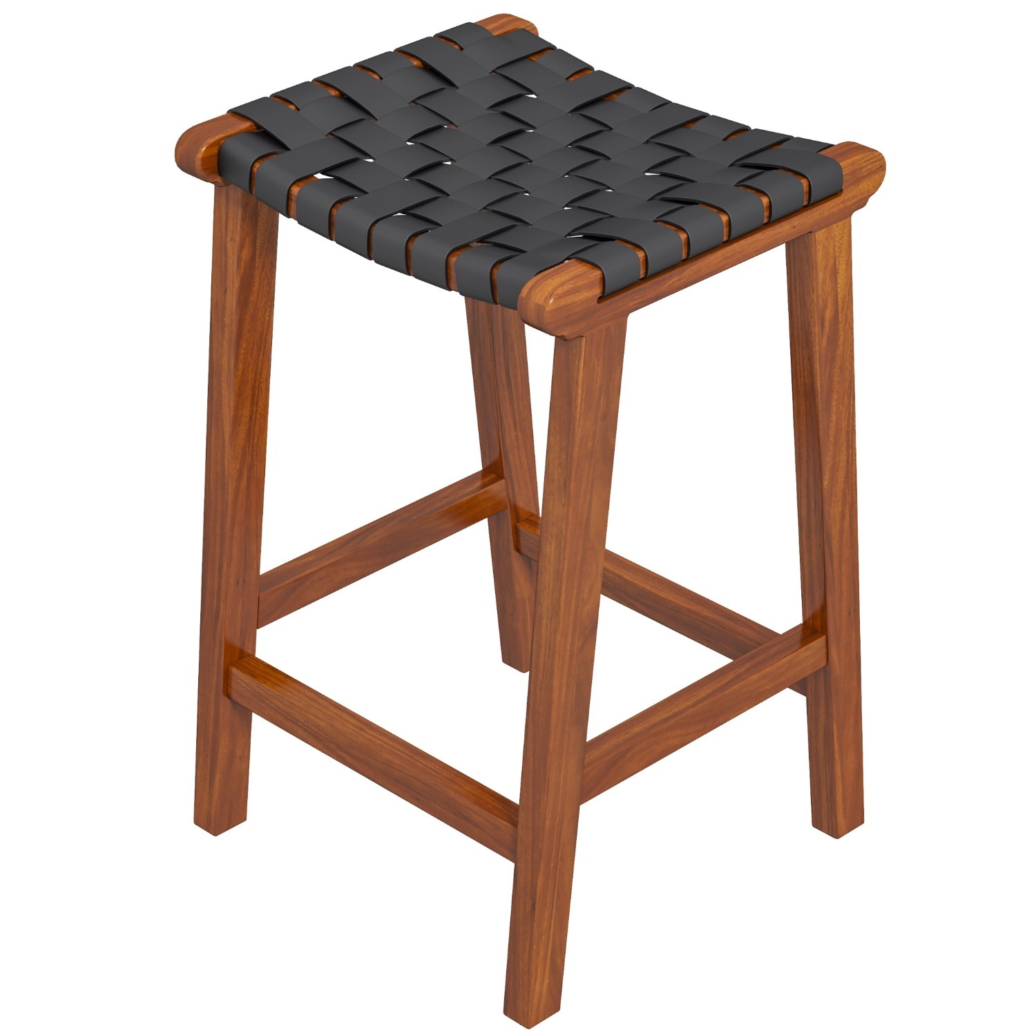 Andaman Black Leather Bar Stool - image-6