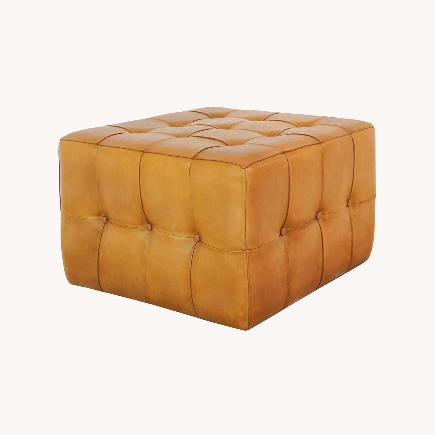 Bunta Antique Leather Large Ottoman - image-0