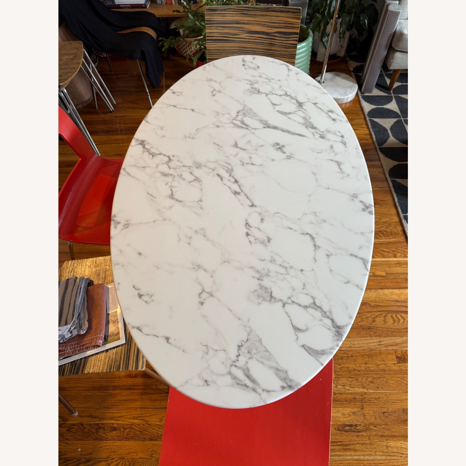 Wayfair Oval PedestalTable in White Marble - image-3
