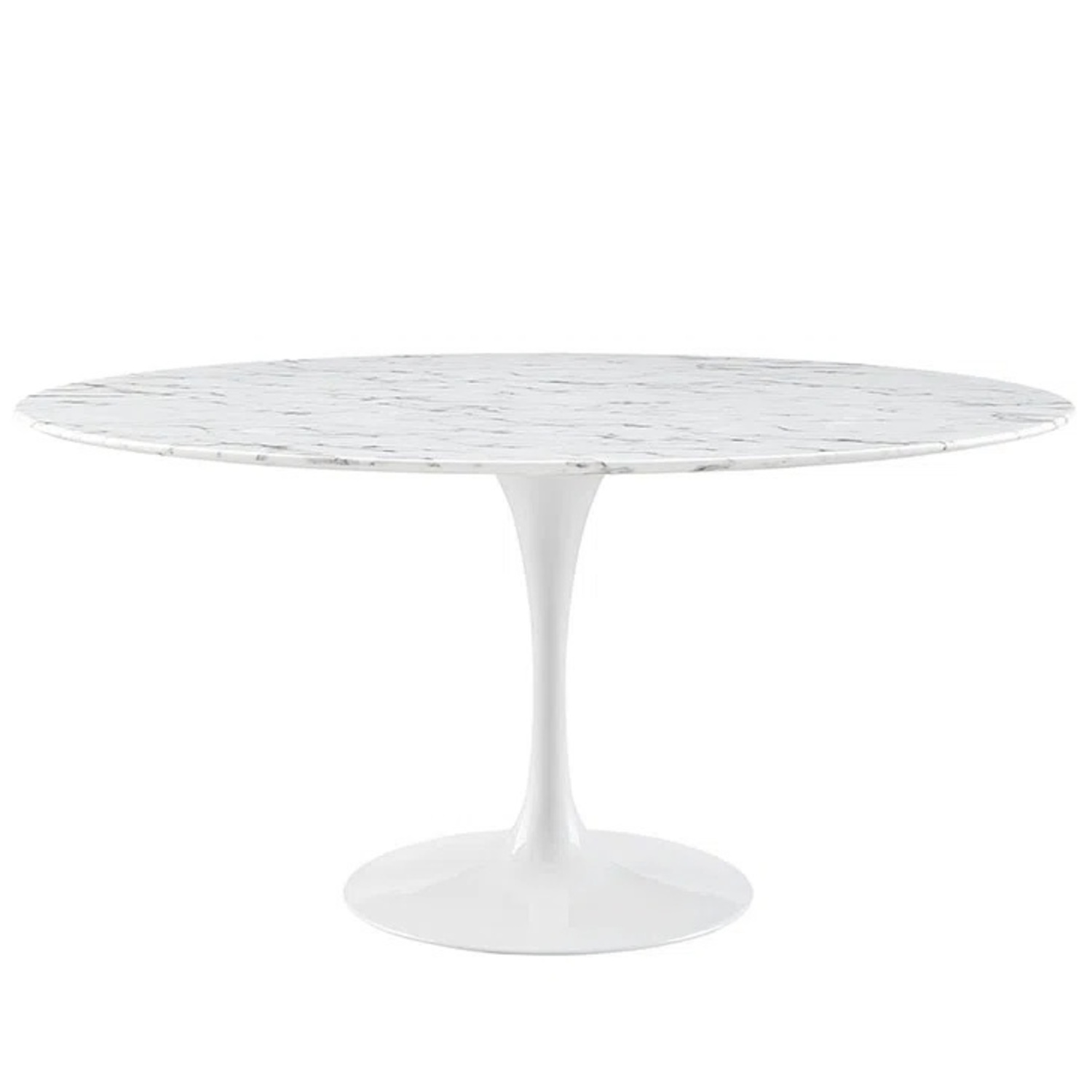 Wayfair Oval PedestalTable in White Marble - image-5