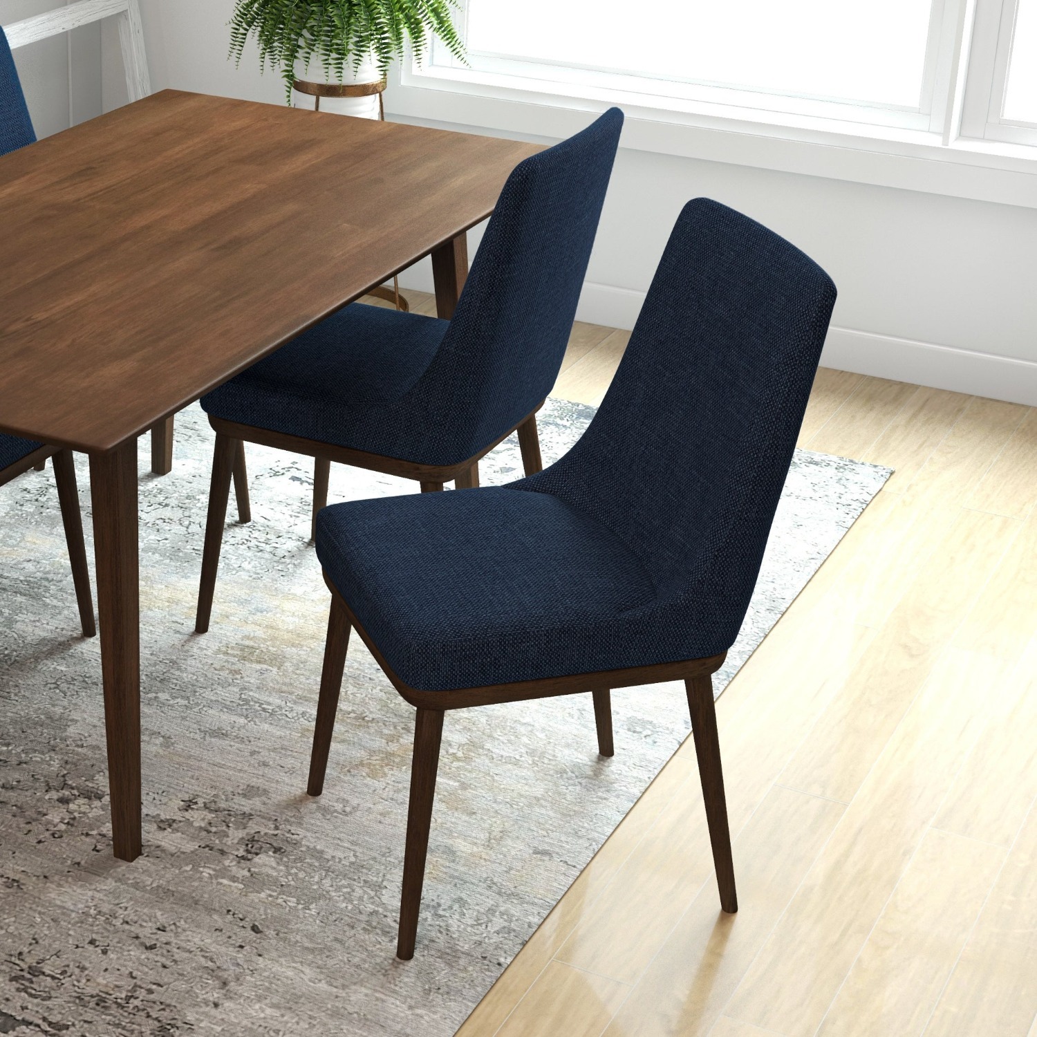 Brighton Dining Chair Navy Blue Set of 2 - image-1