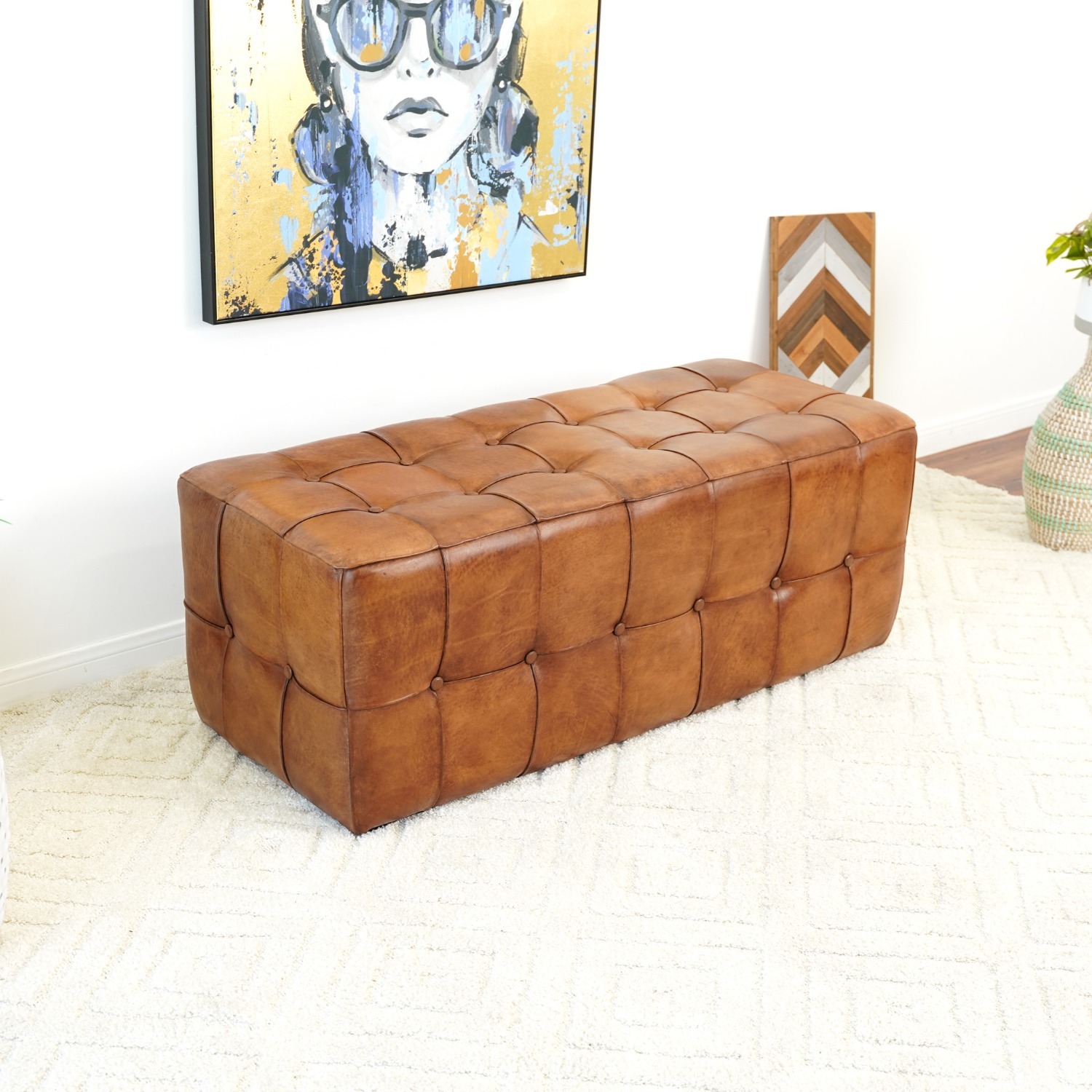 Bunta Genuine Leather Bench - image-4