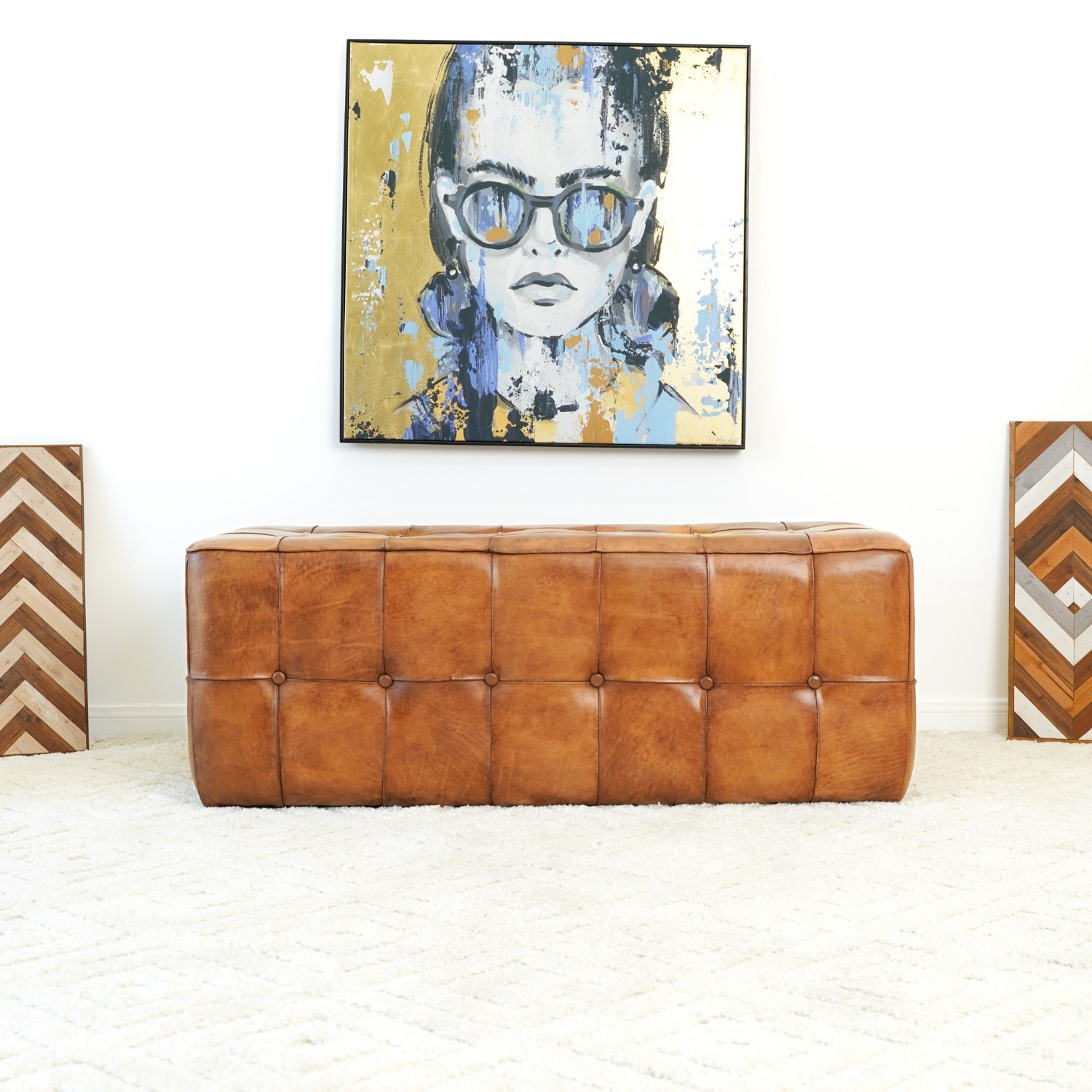 Bunta Genuine Leather Bench - image-1