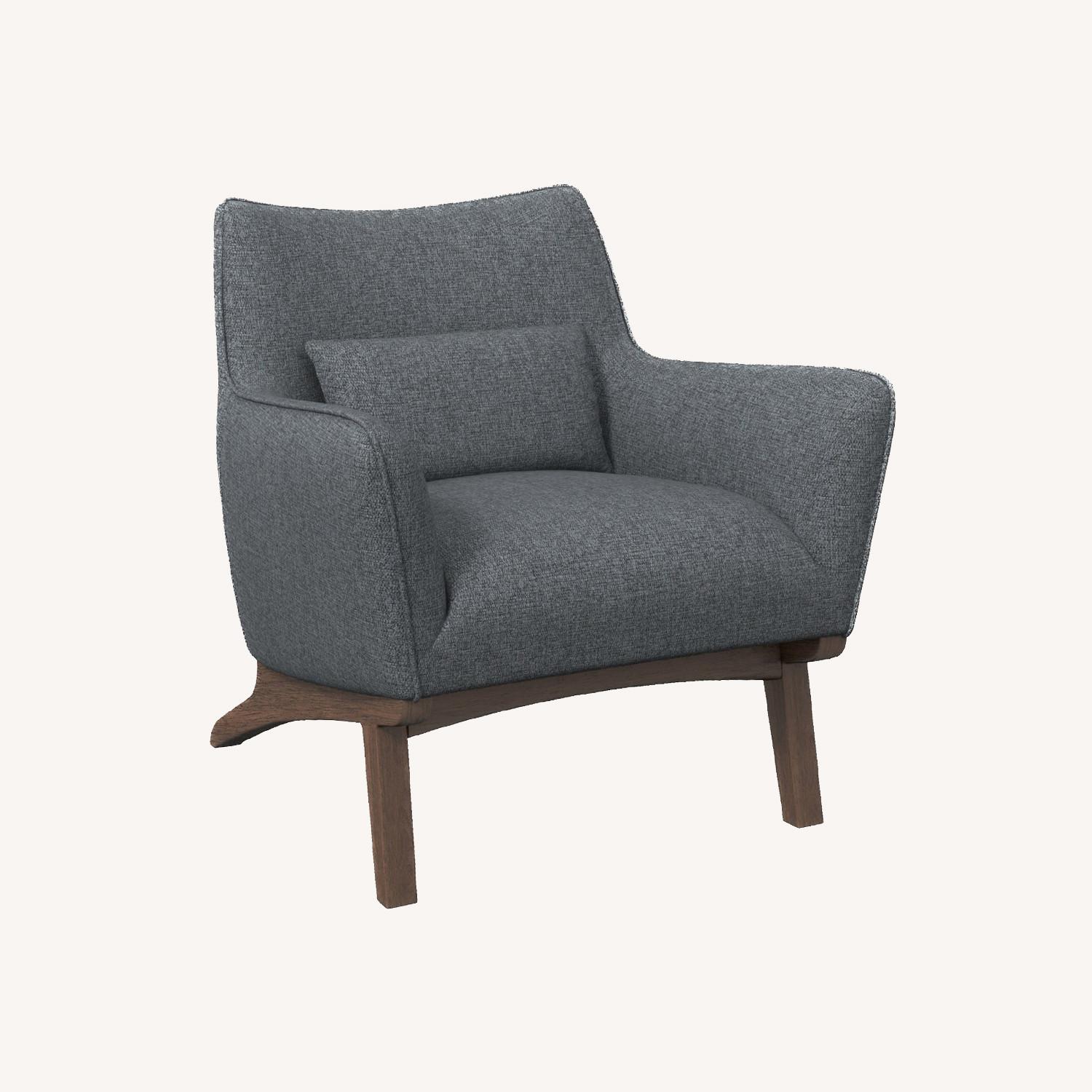 Casper Gray Linen Lounge Chair - image-0