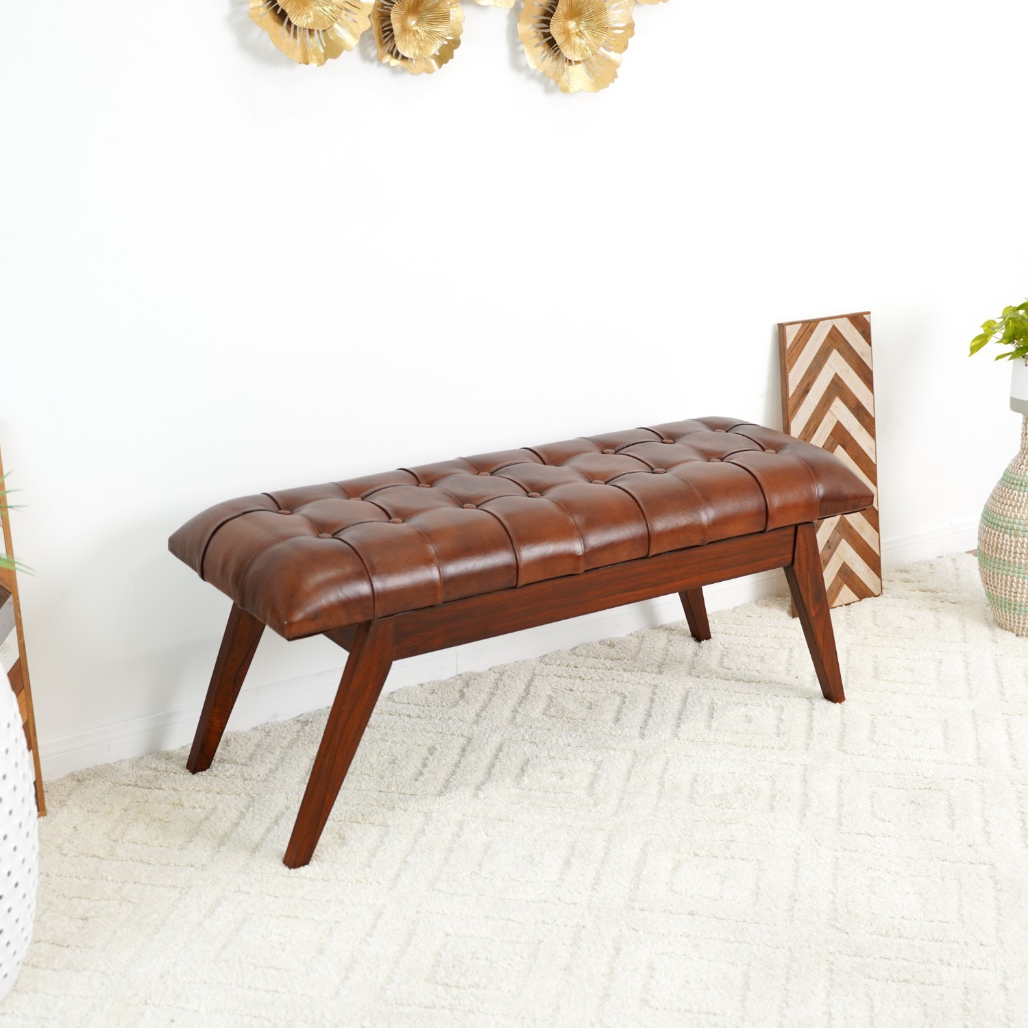 Midinmod Niles Leather Bench - image-4