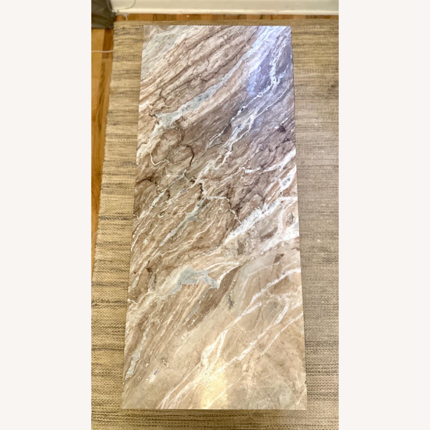 West Elm Mira Marble and Brass Coffee Table - image-4