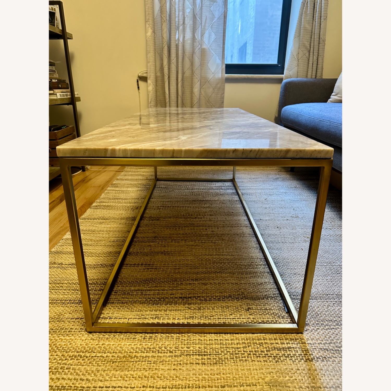 West Elm Mira Marble and Brass Coffee Table - image-3