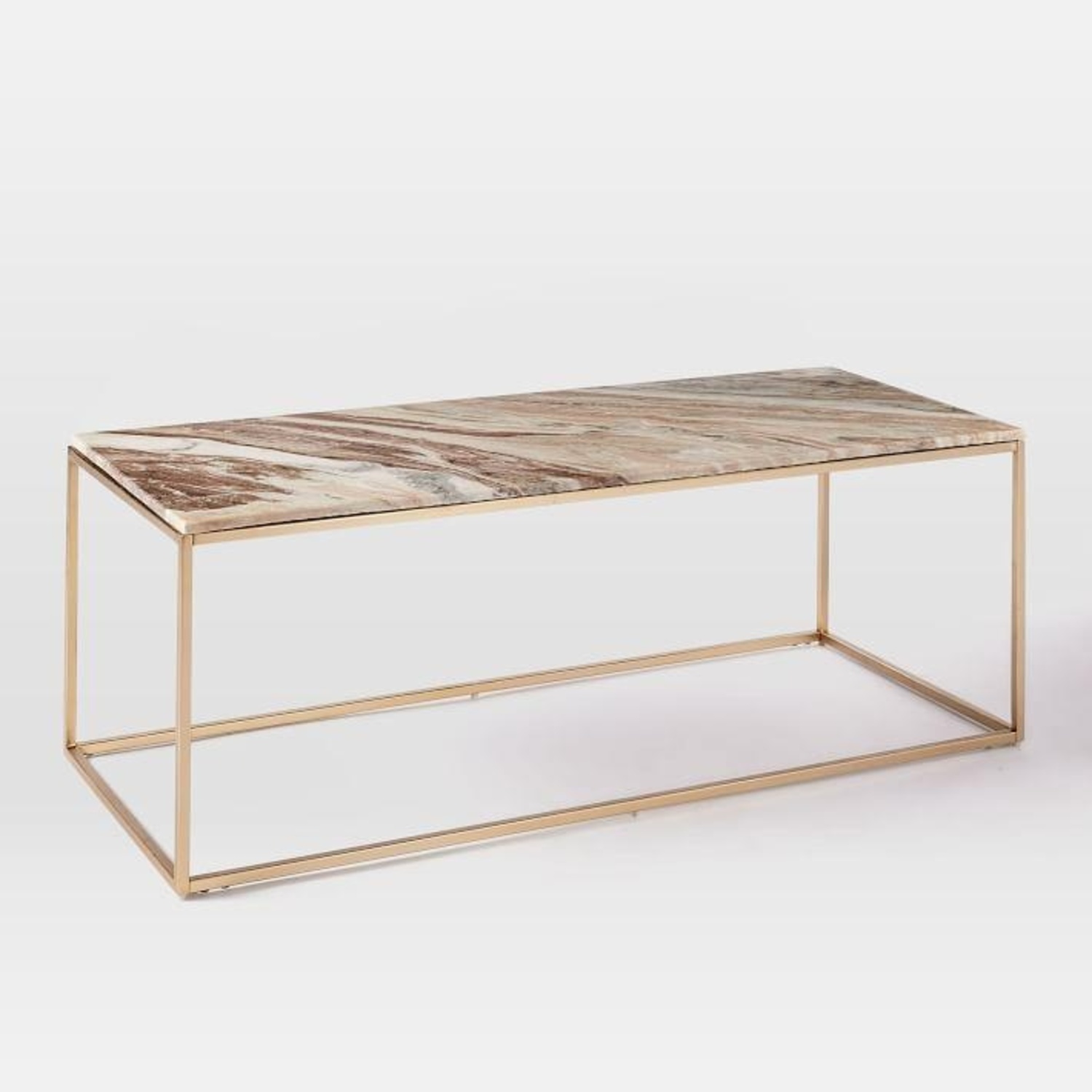 West Elm Mira Marble and Brass Coffee Table - image-5