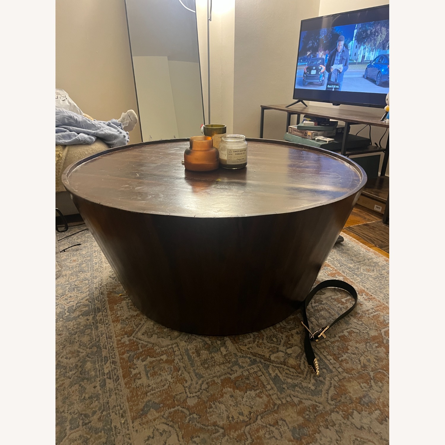 Round Wood Coffee Table - image-2
