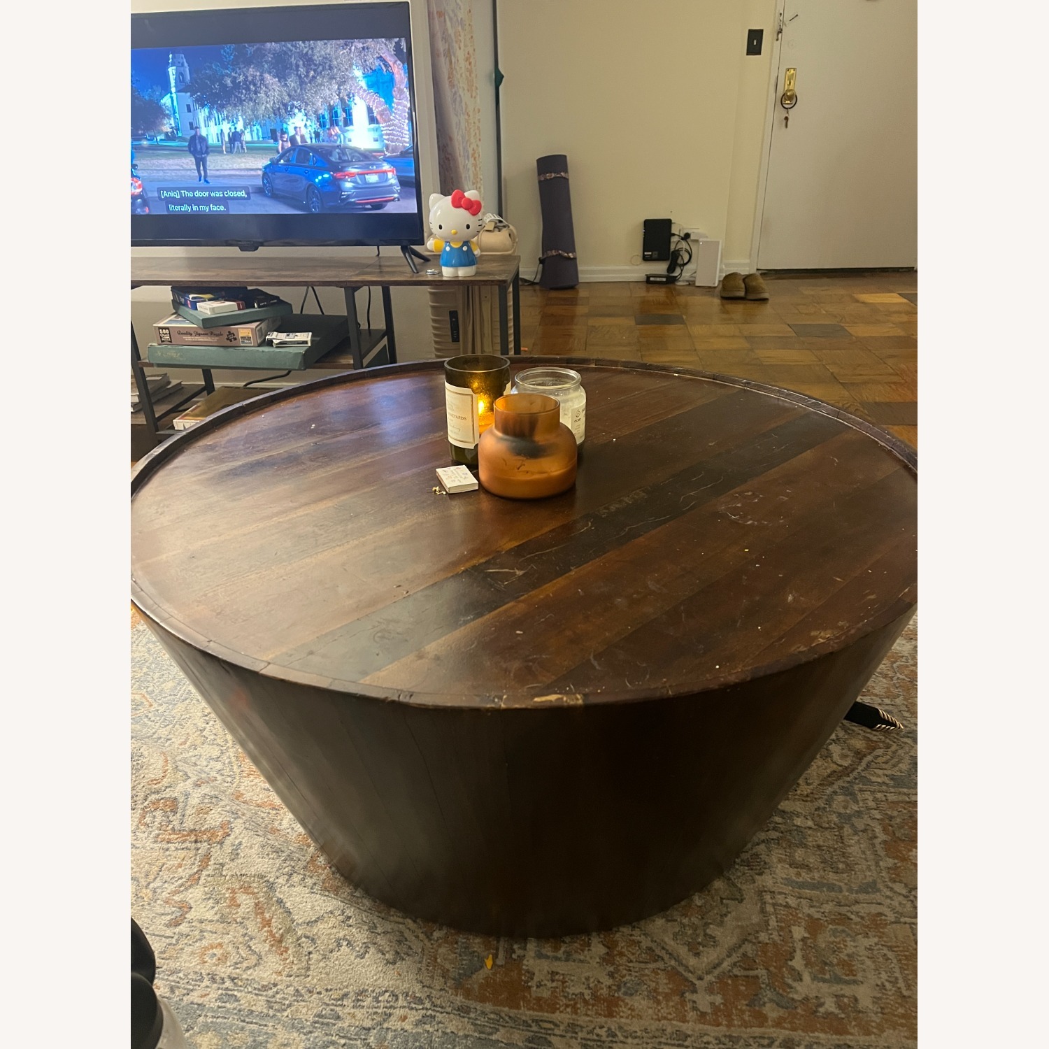 Round Wood Coffee Table - image-3