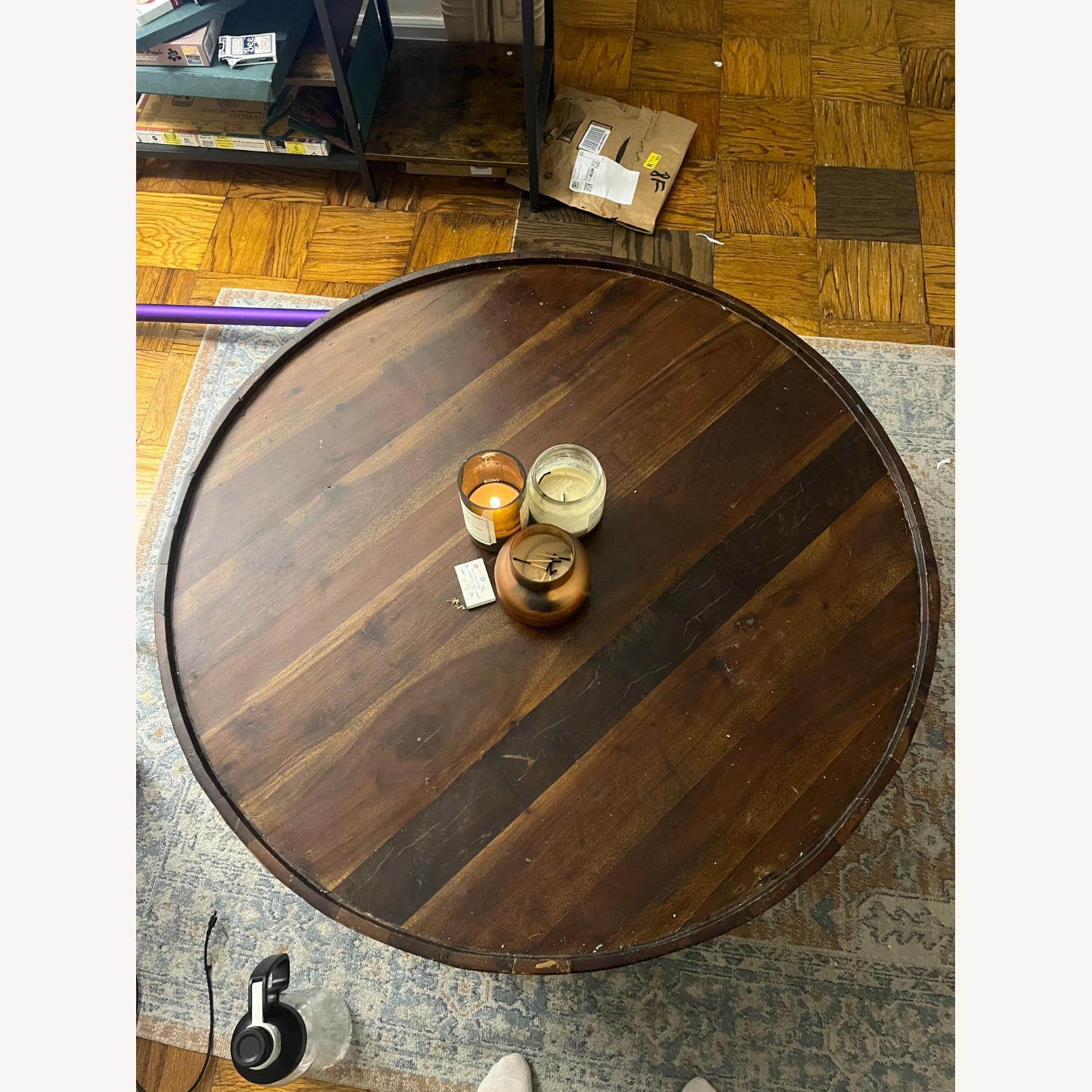 Round Wood Coffee Table - image-1