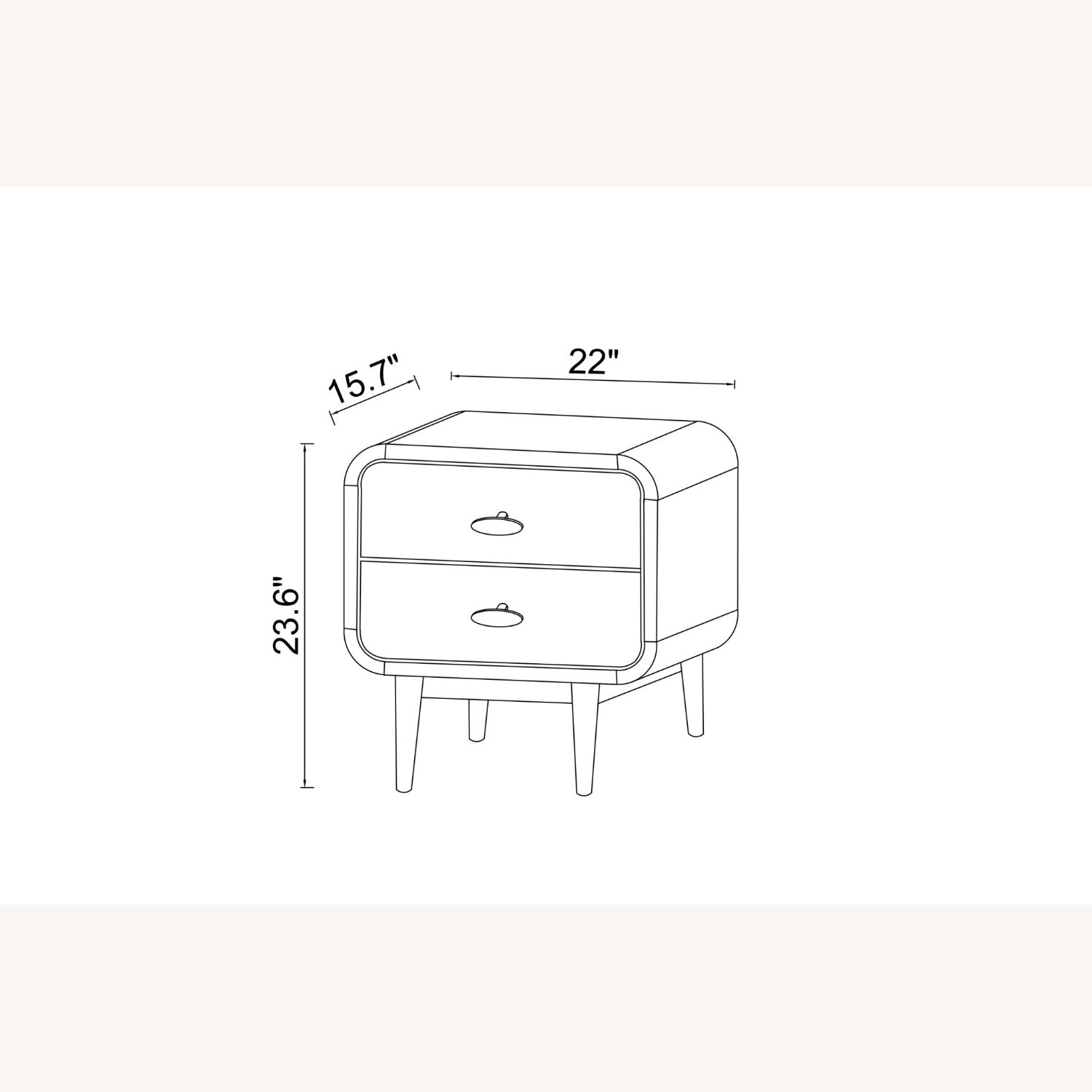 Stein Walnut Mid Century Modern Style Night Stand - image-1