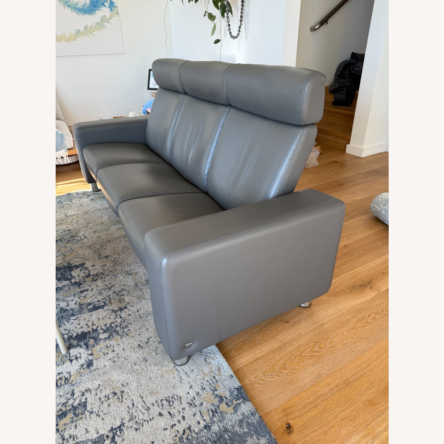 Ekornes Stressless 3 Seater High-Back Sofa in Grey - image-3