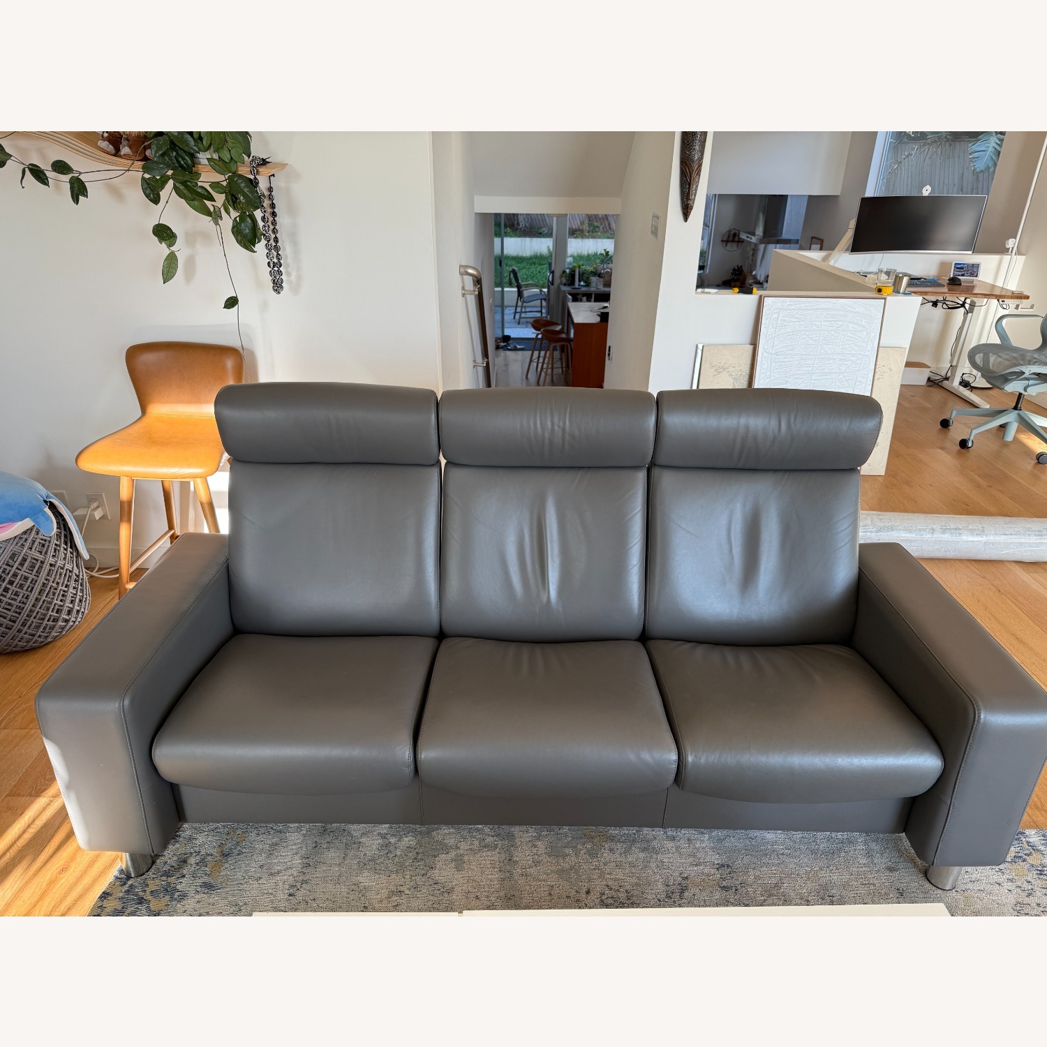 Ekornes Stressless 3 Seater High-Back Sofa in Grey - image-2