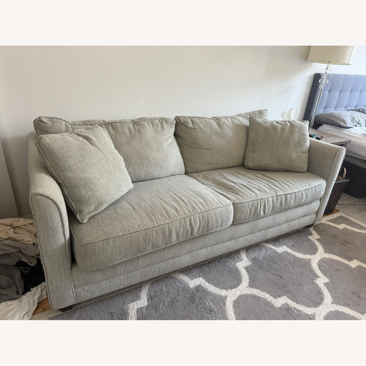Wayfair Large Gray Pullout Couch (Queen Mattress) - image-1