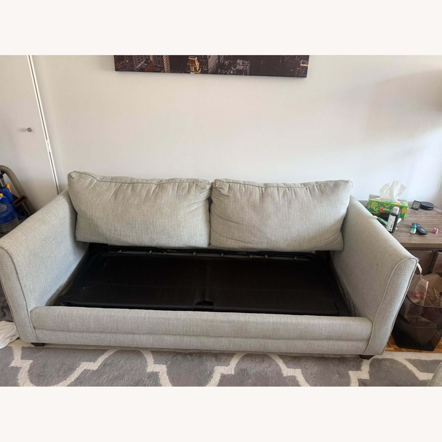 Wayfair Large Gray Pullout Couch (Queen Mattress) - image-2