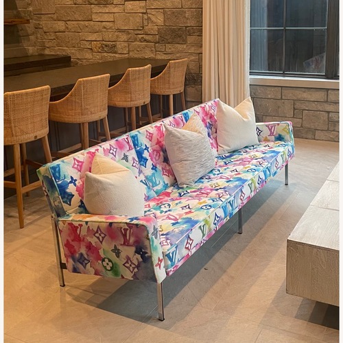 Used Louis Vuitton Custom Monogram Watercolor Couch for sale on AptDeco