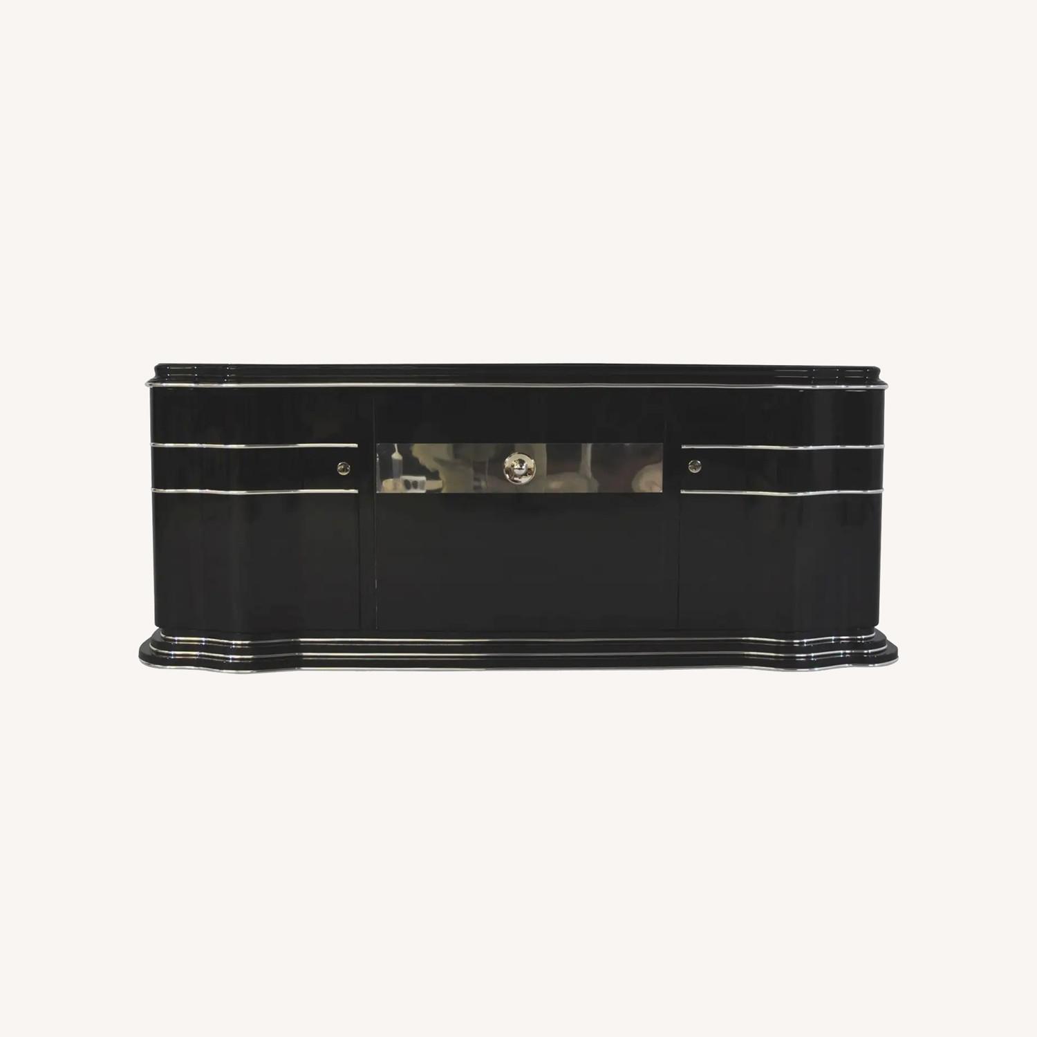 Art Deco Longboard with a Big Mirror Stripe - image-0