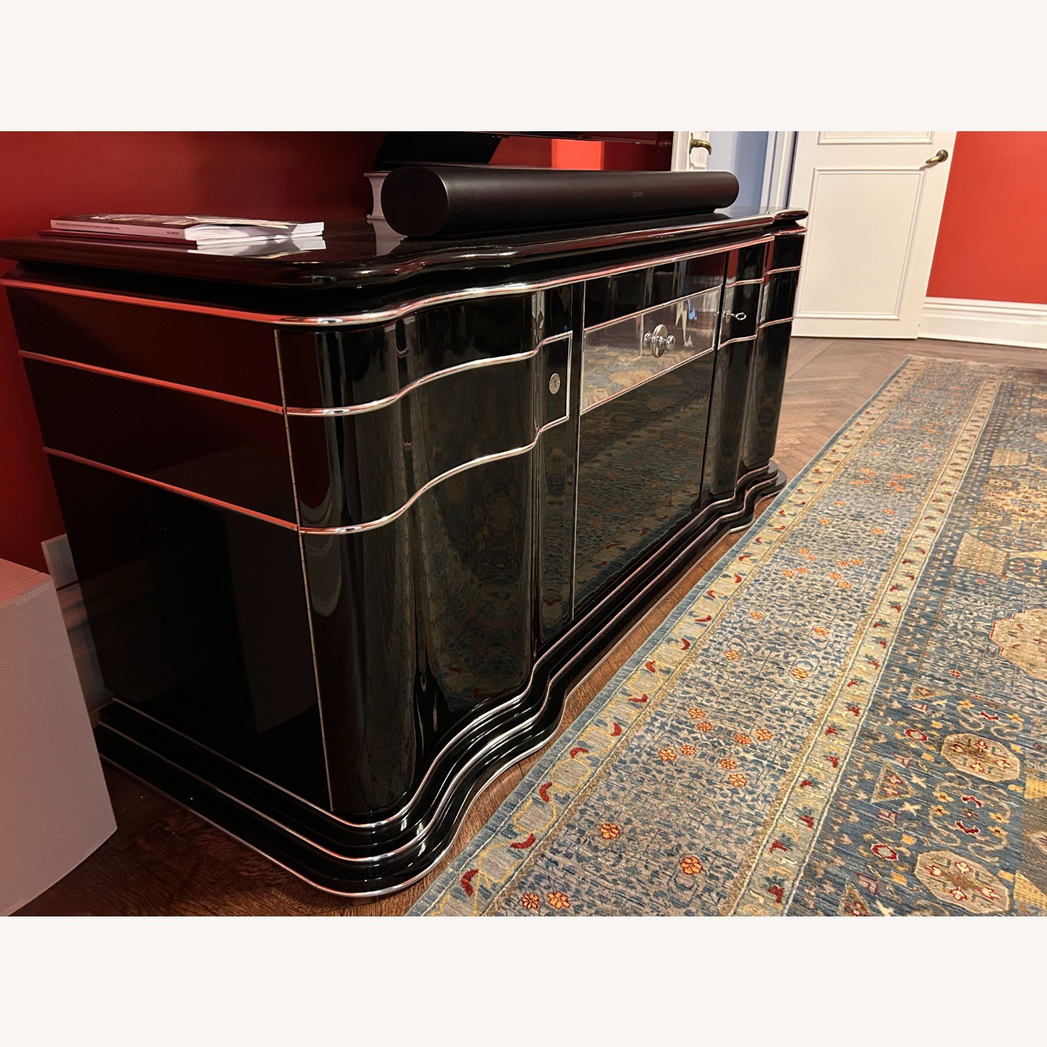 Art Deco Longboard with a Big Mirror Stripe - image-2