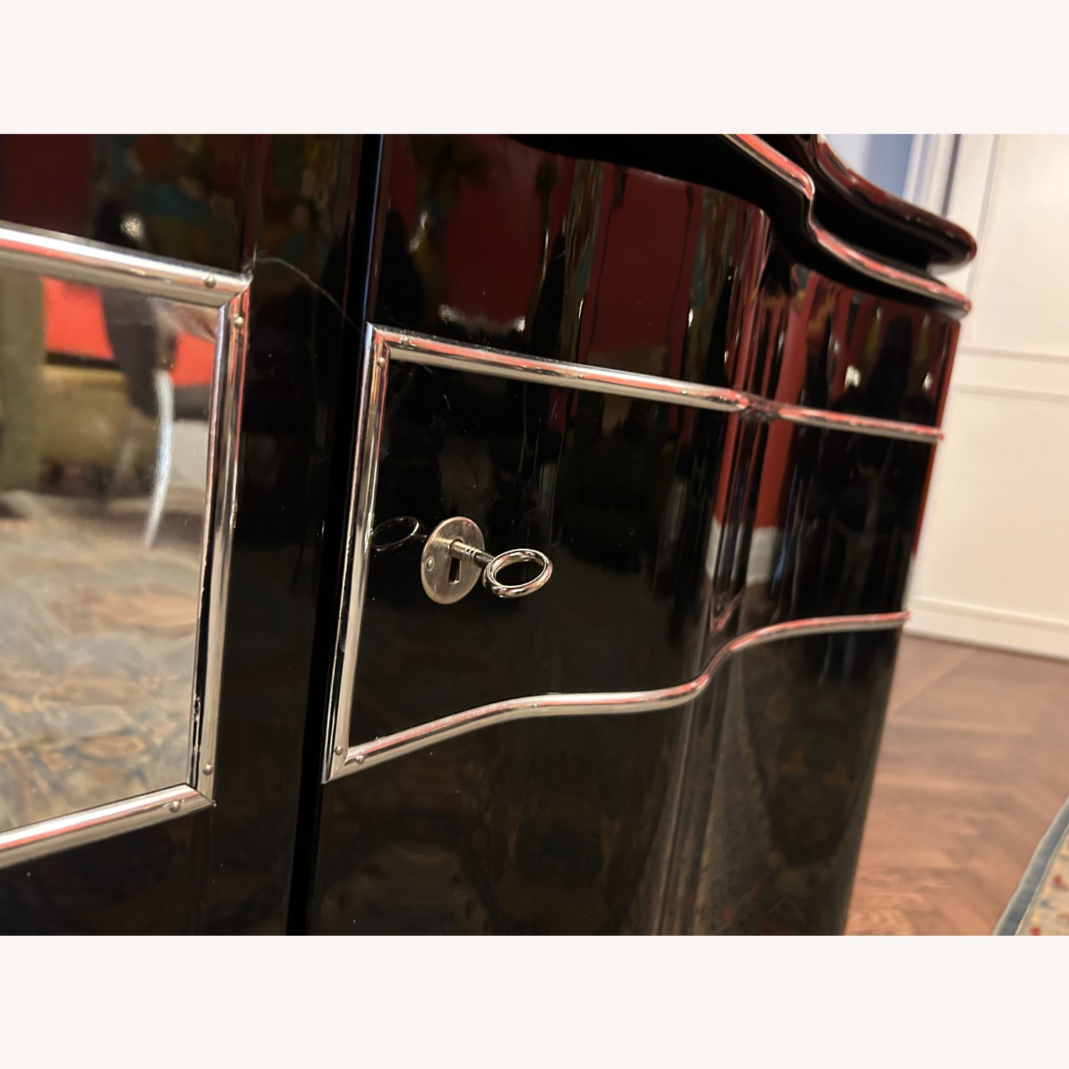 Art Deco Longboard with a Big Mirror Stripe - image-5