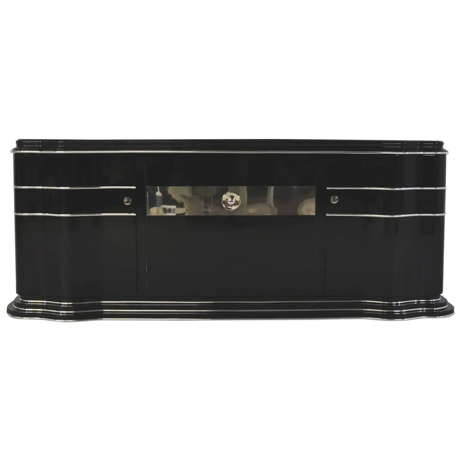 Art Deco Longboard with a Big Mirror Stripe - image-6