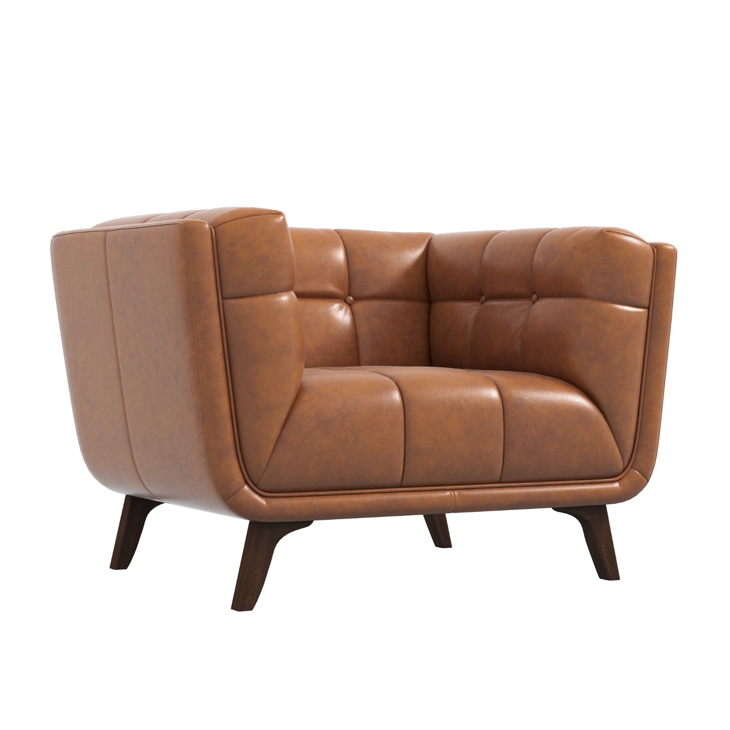 Kano Cognac Genuine Leather Lounge Chair - image-5