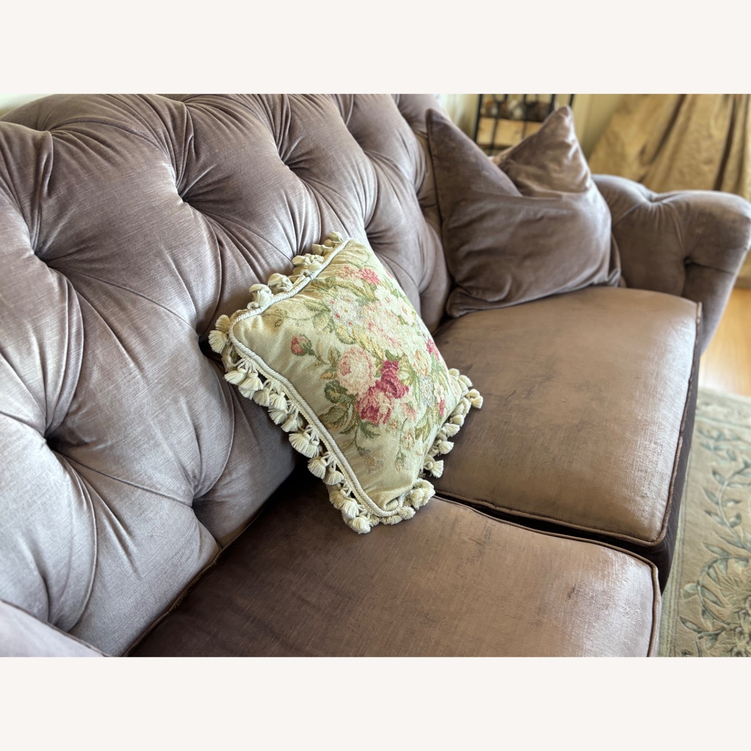 Floral Wool Accent Pillow - image-2