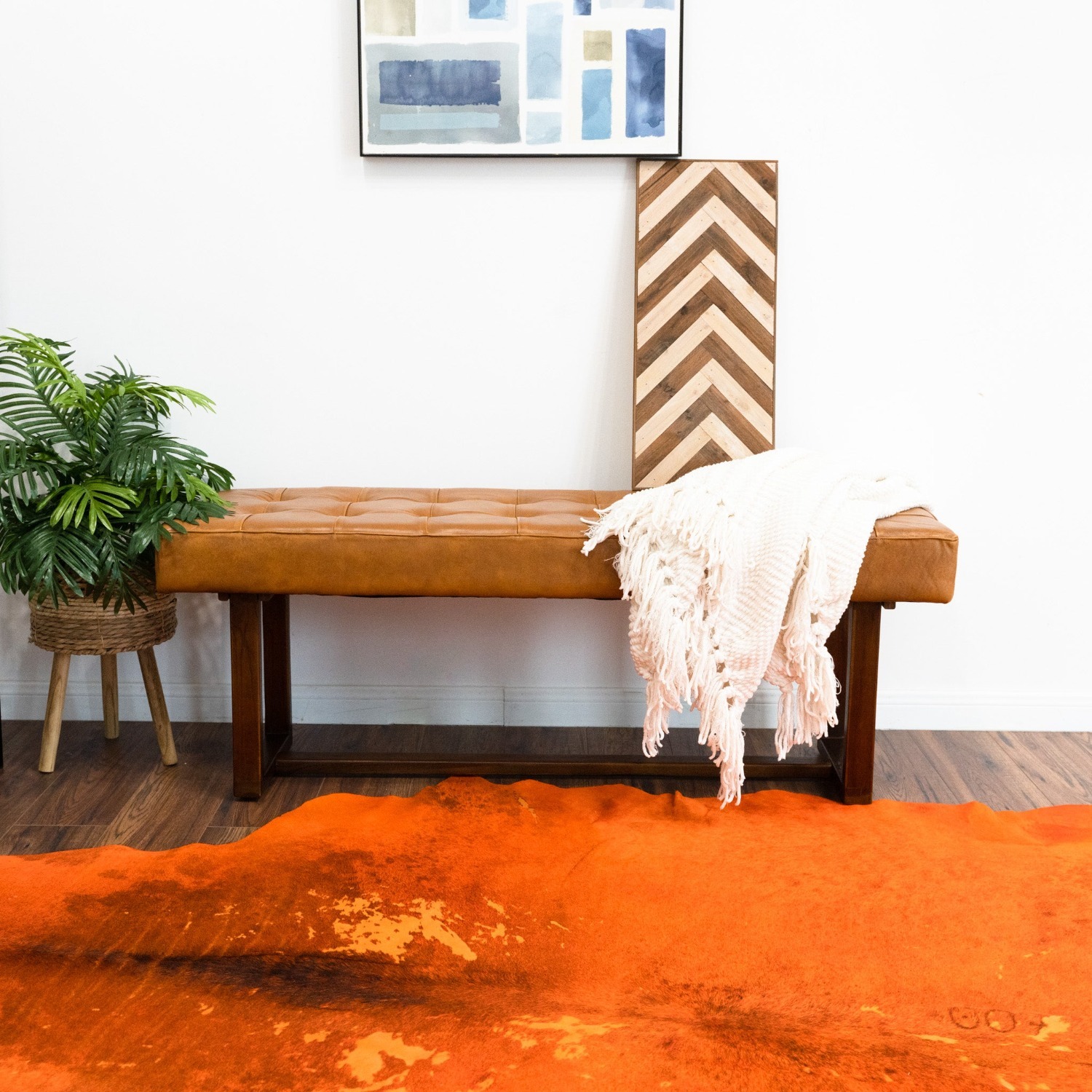 Midinmod Sumba Tan Leather Bench - image-4