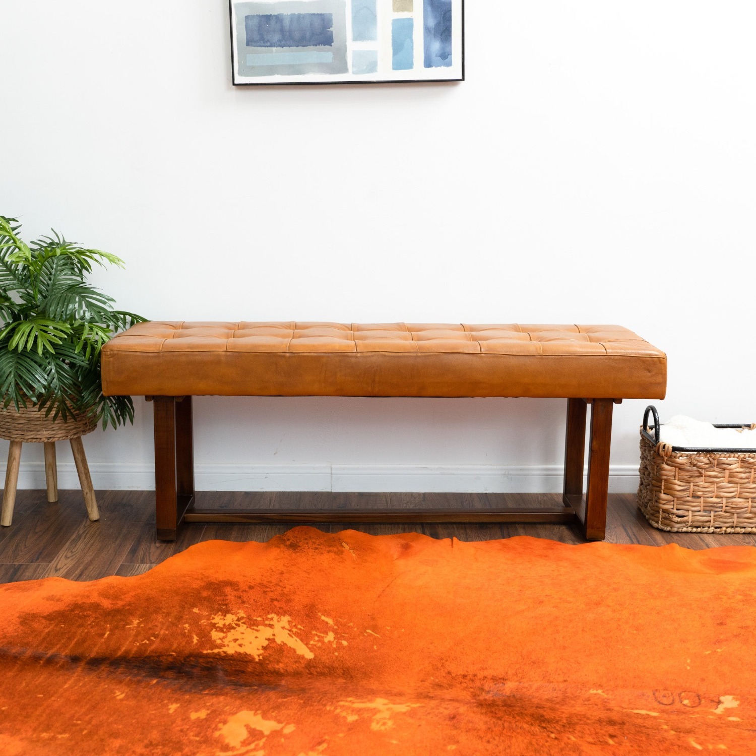 Midinmod Sumba Tan Leather Bench - image-3