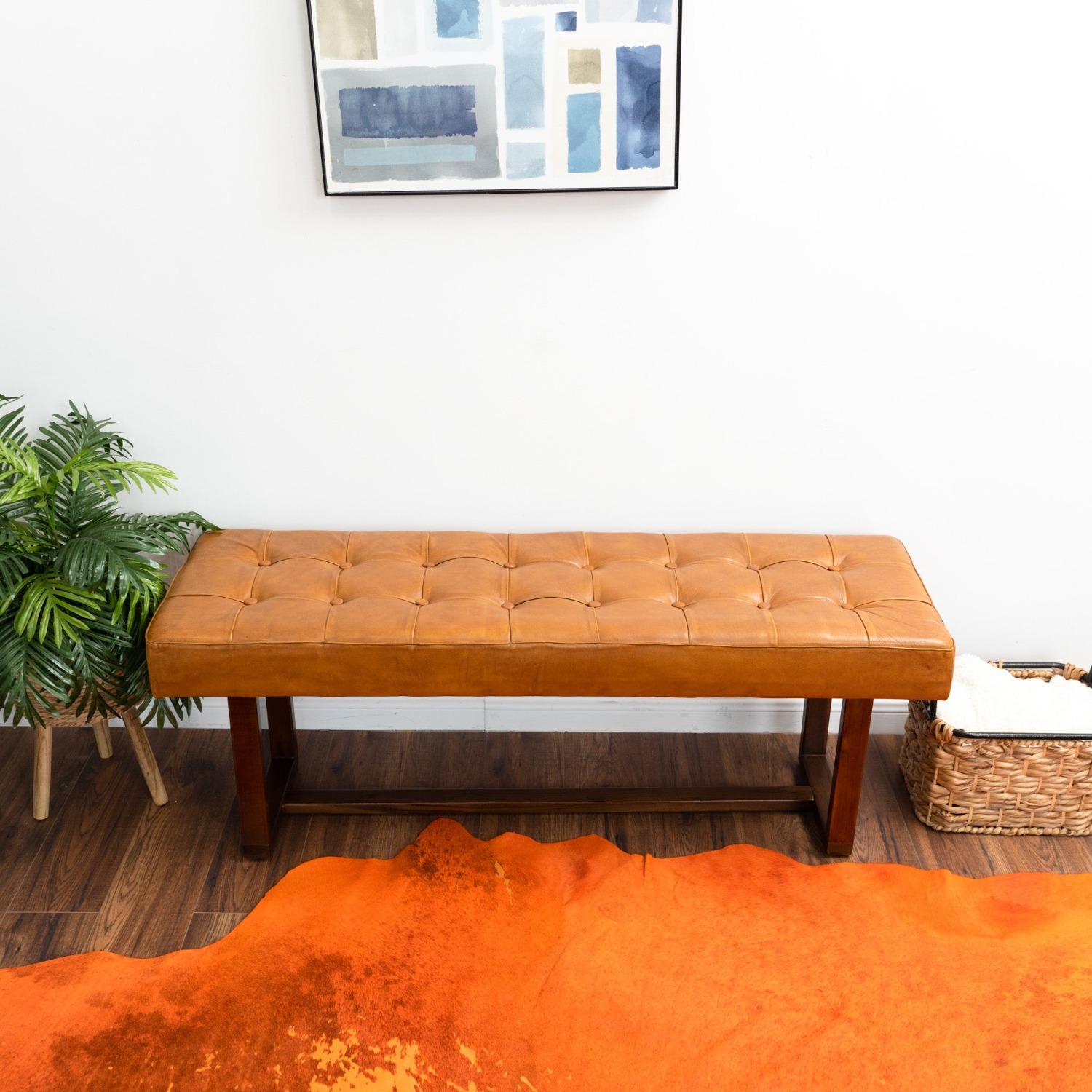 Midinmod Sumba Tan Leather Bench - image-2