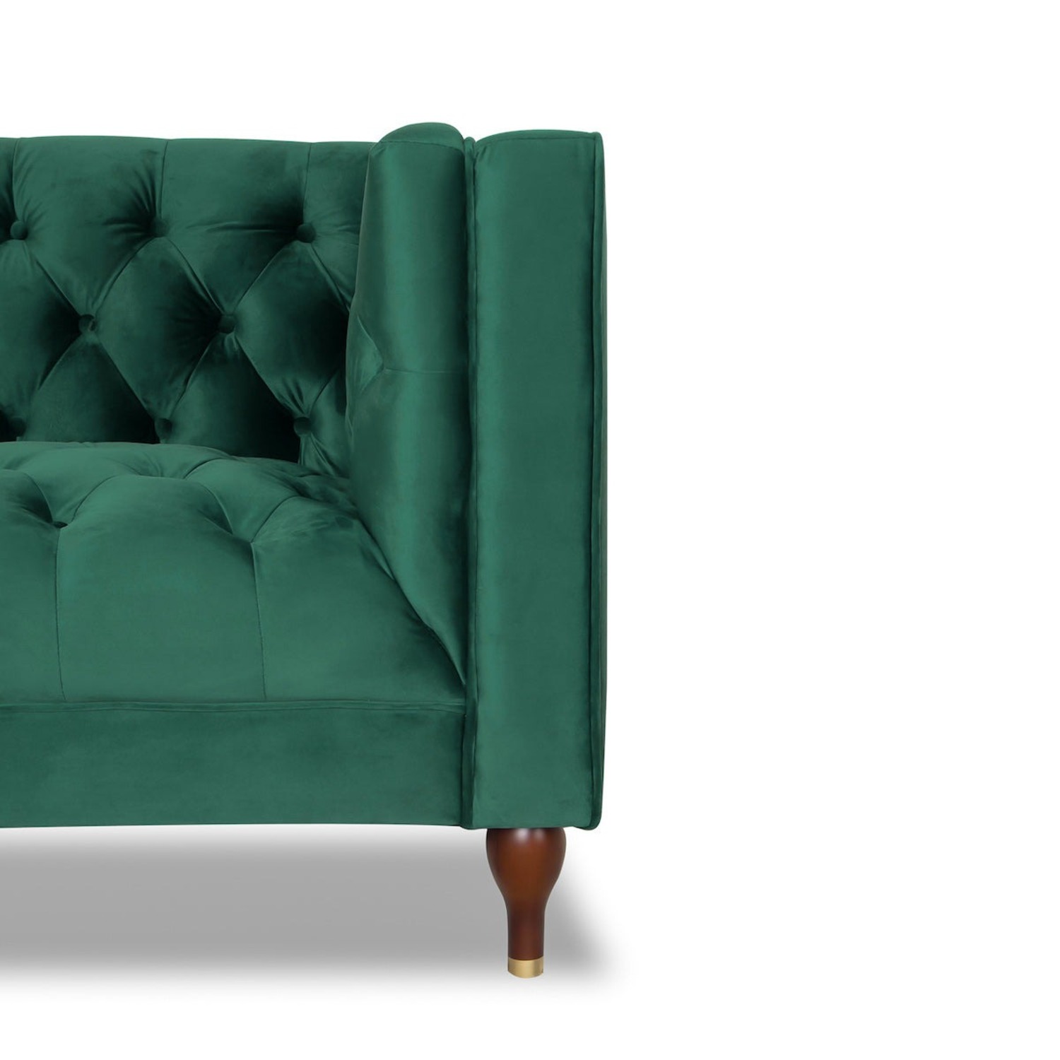 Midinmod Houston Green Velvet Armchair - image-1