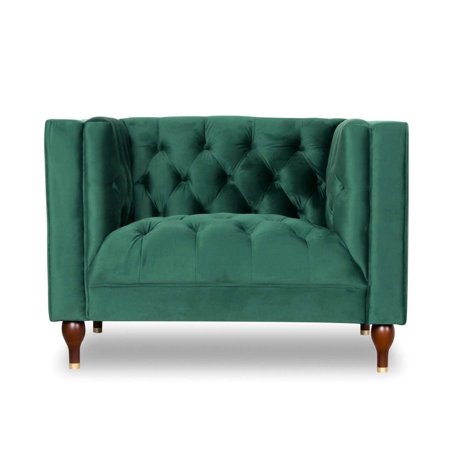 Midinmod Houston Green Velvet Armchair - image-4