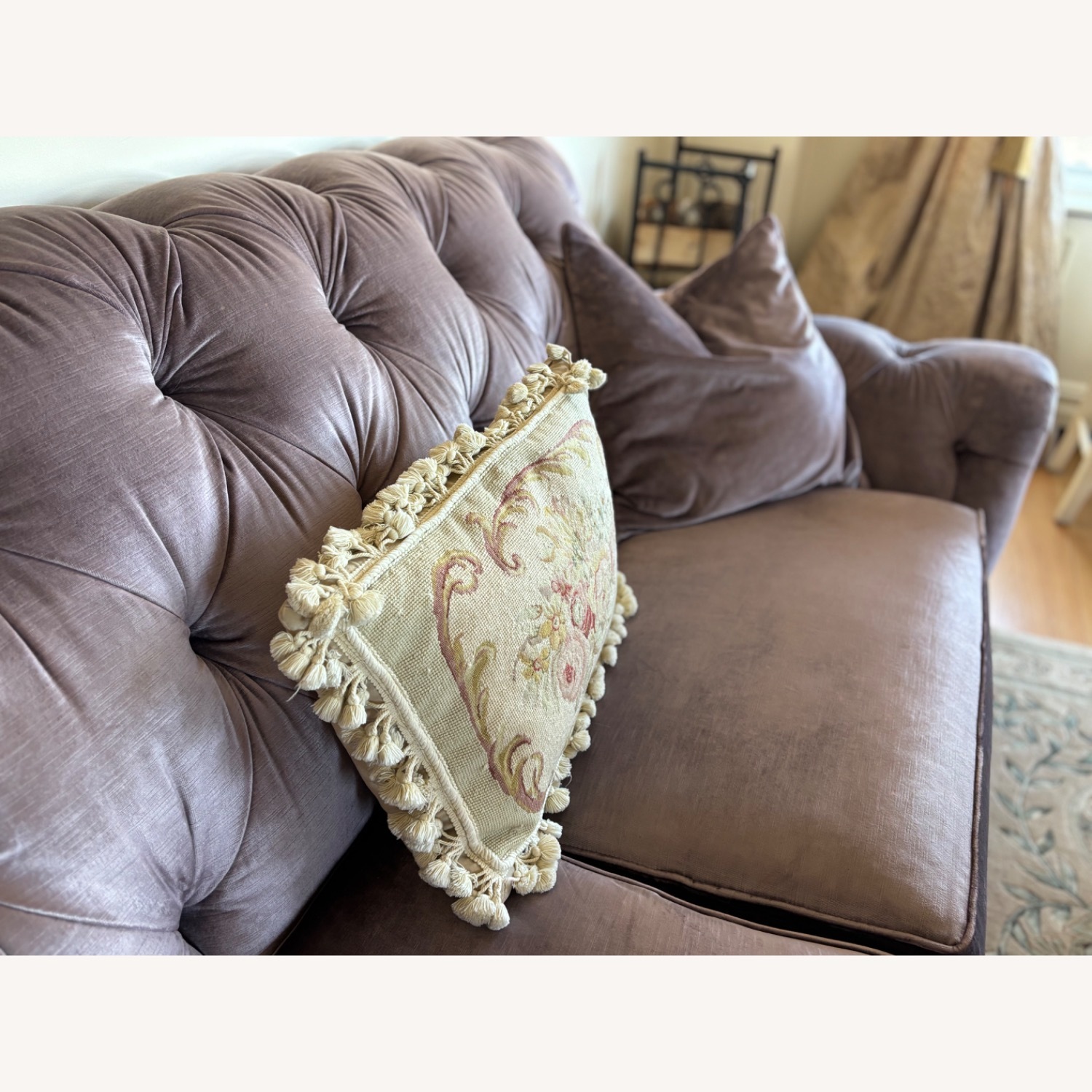 Floral Wool Accent Pillow - image-2