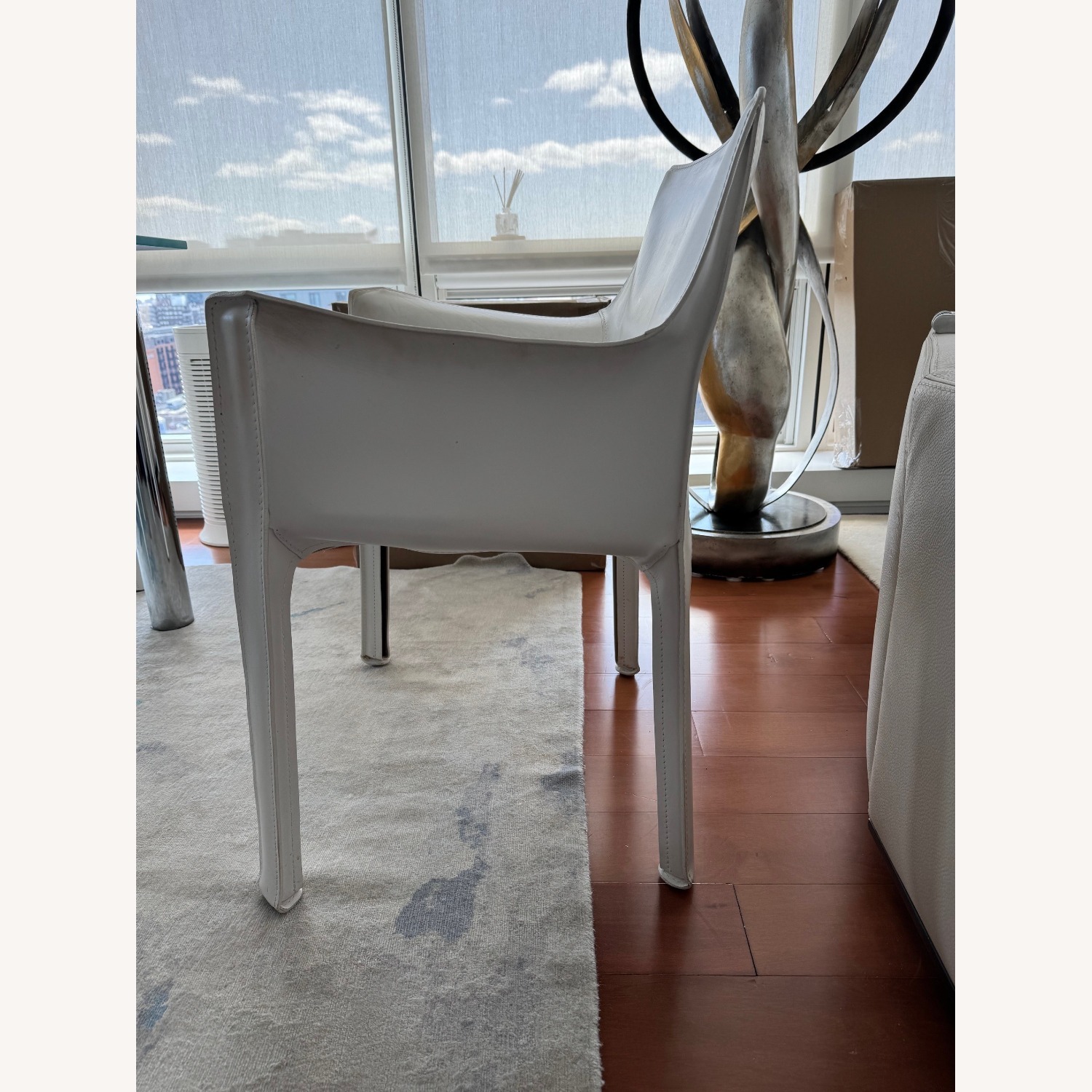 Cassina White Leather Wing-back Dining Chairs - image-3
