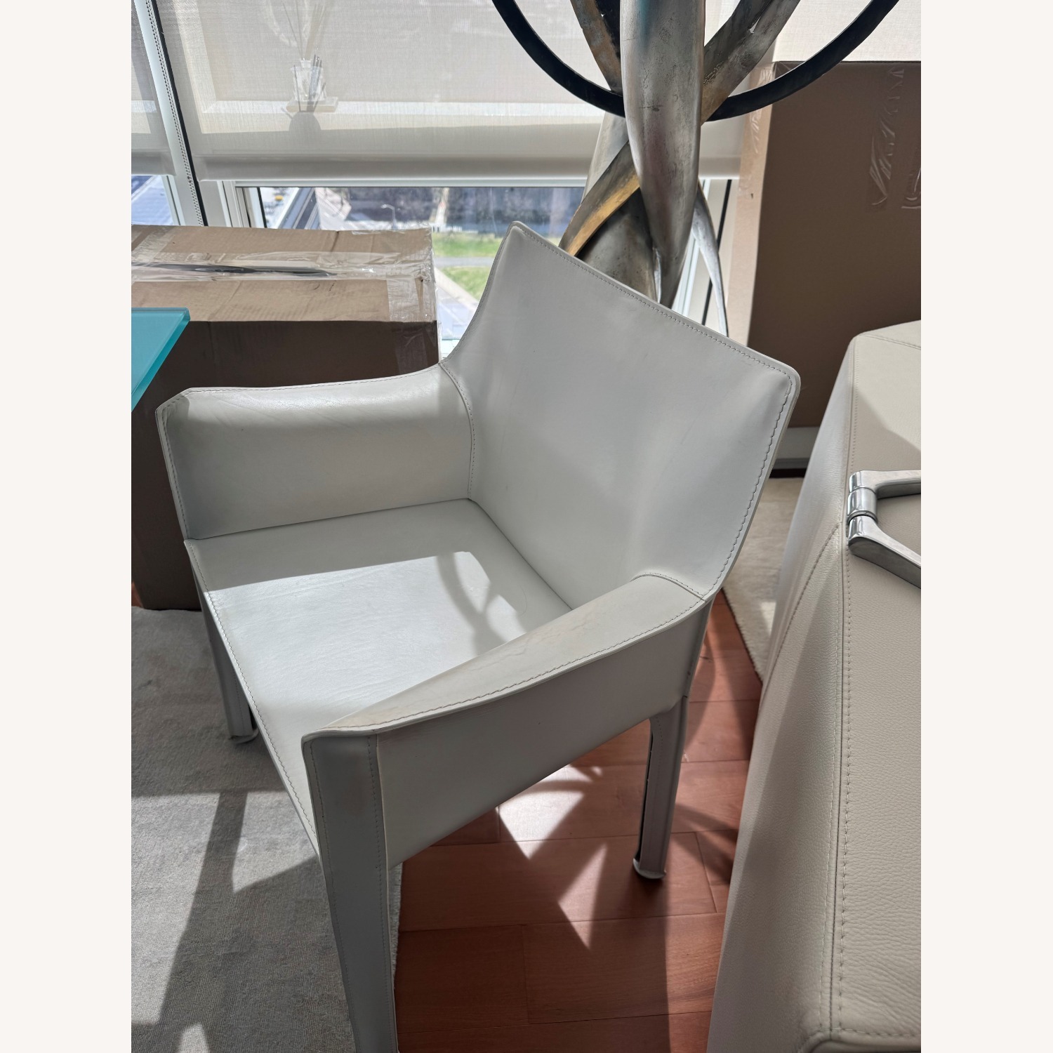 Cassina White Leather Wing-back Dining Chairs - image-2