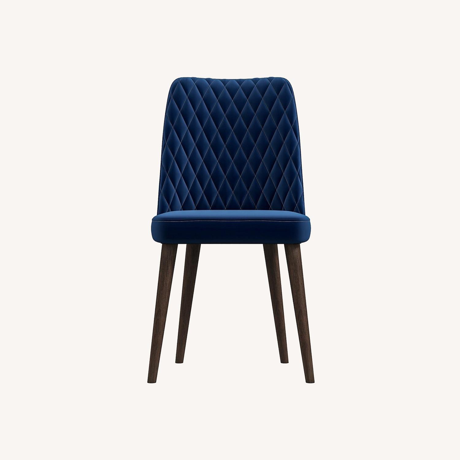 Evette Mid Century Modern Navy Blue Dining Chair - image-0