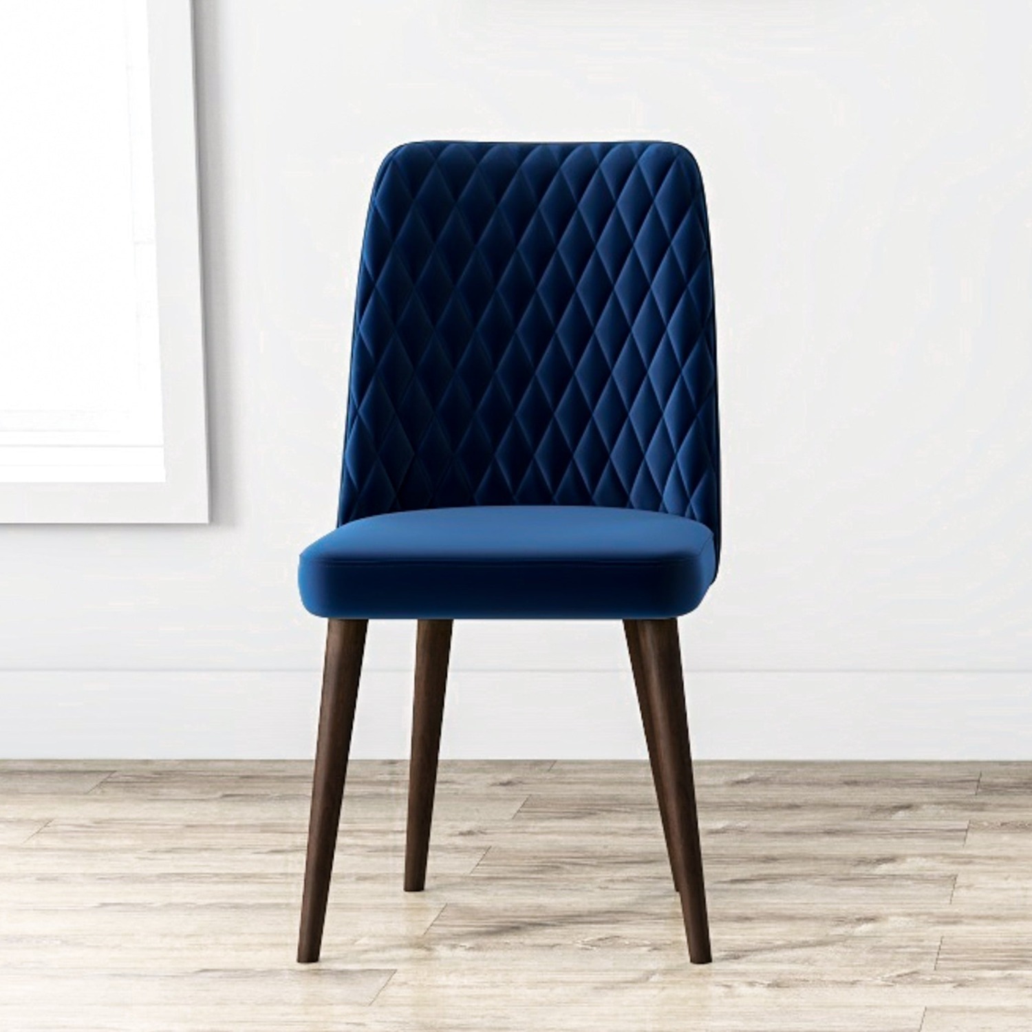 Evette Mid Century Modern Navy Blue Dining Chair - image-3