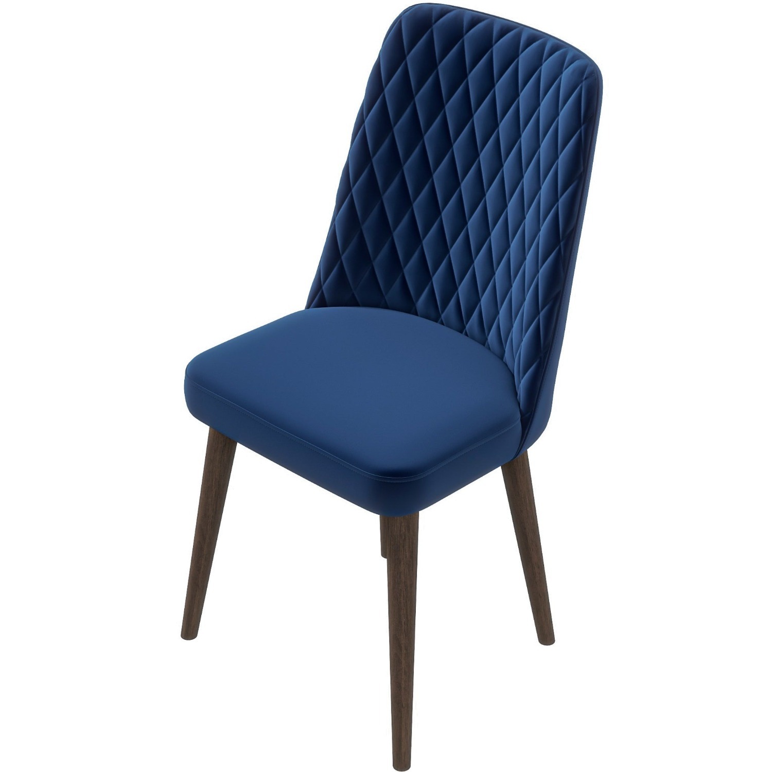 Evette Mid Century Modern Navy Blue Dining Chair - image-5