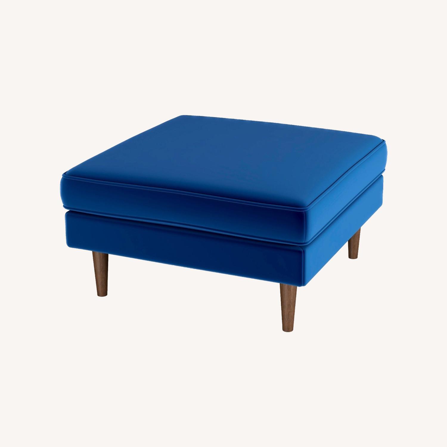 Midinmod Fordham Blue Velvet Ottoman - image-0