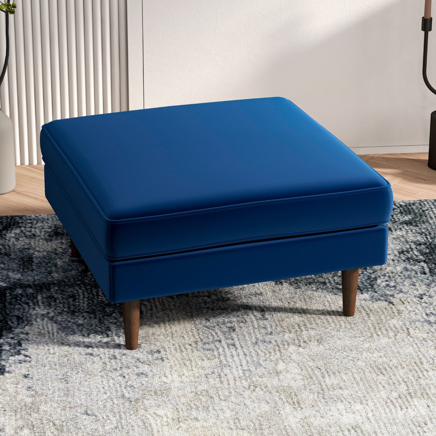 Midinmod Fordham Blue Velvet Ottoman - image-5